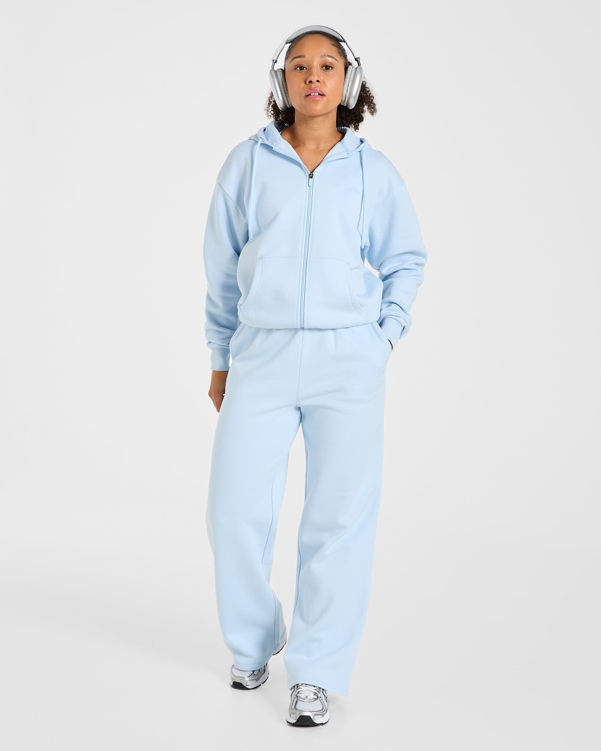 Lifestyle Oversized Zip Up Hoodie - Spring Blue