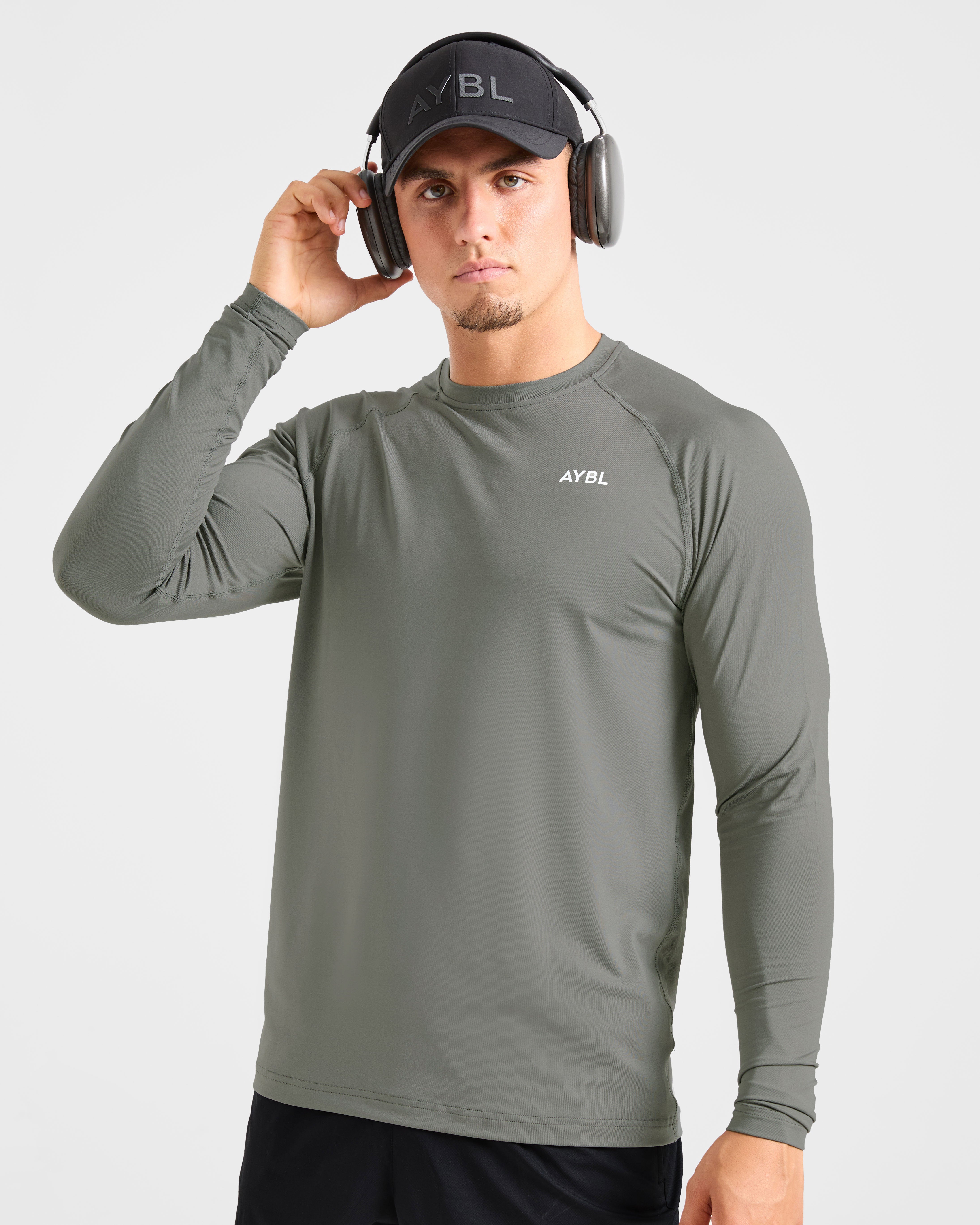 Essential Long Sleeve T Shirt - Olive Smoke