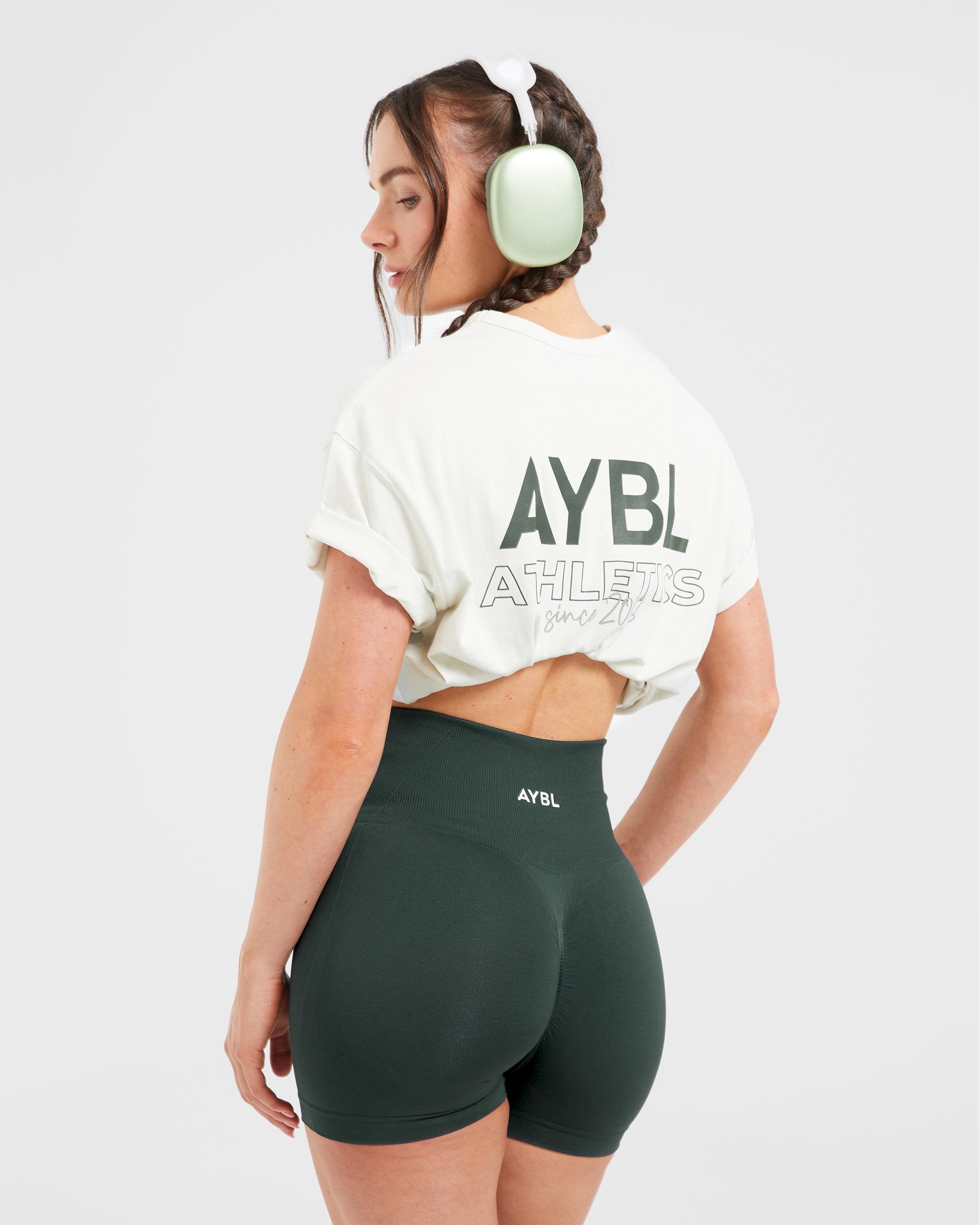 AYBL Athletics Oversized T Shirt - Off White/Green