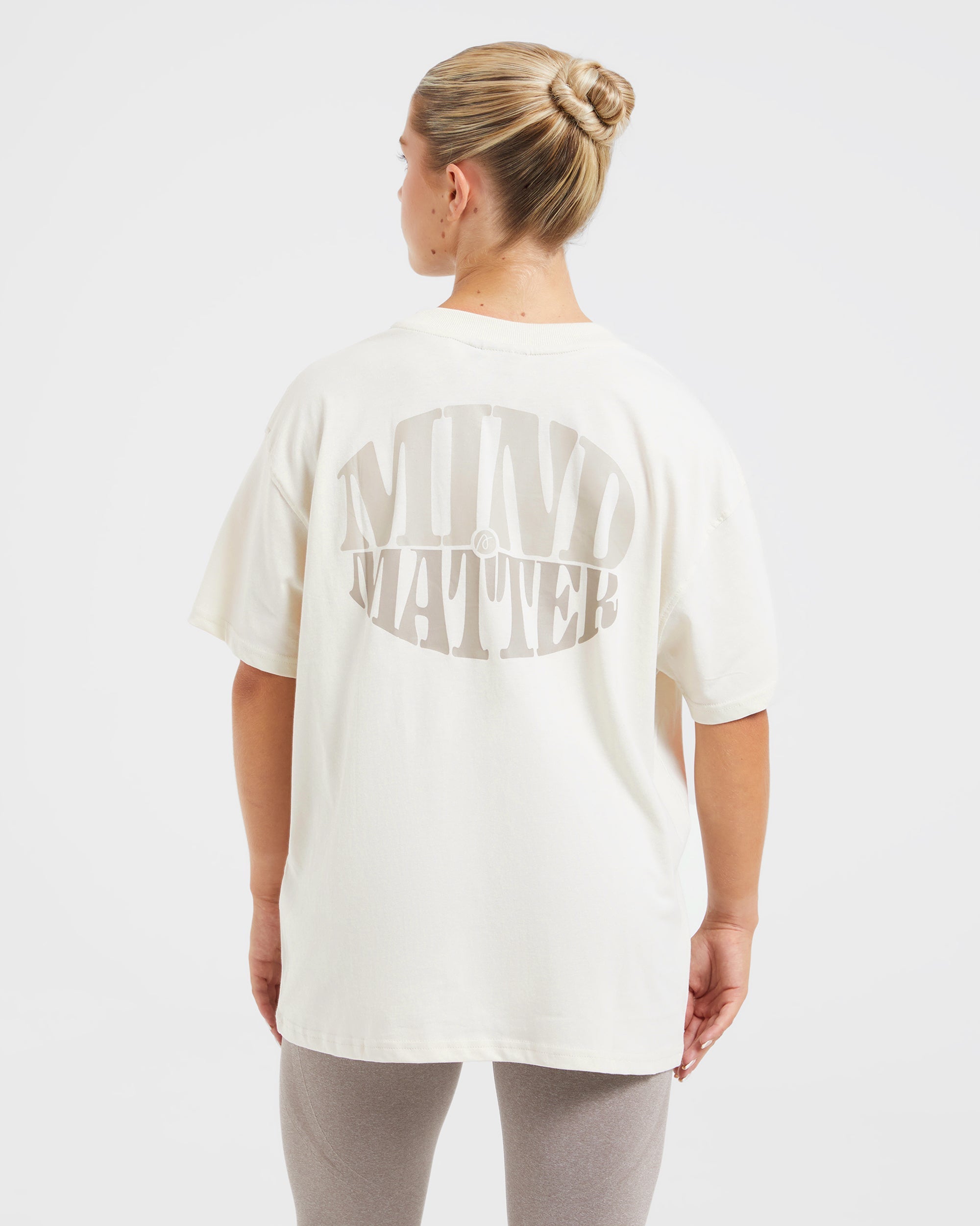 Mind Over Matter Übergroßes T-Shirt – Beige/Braun