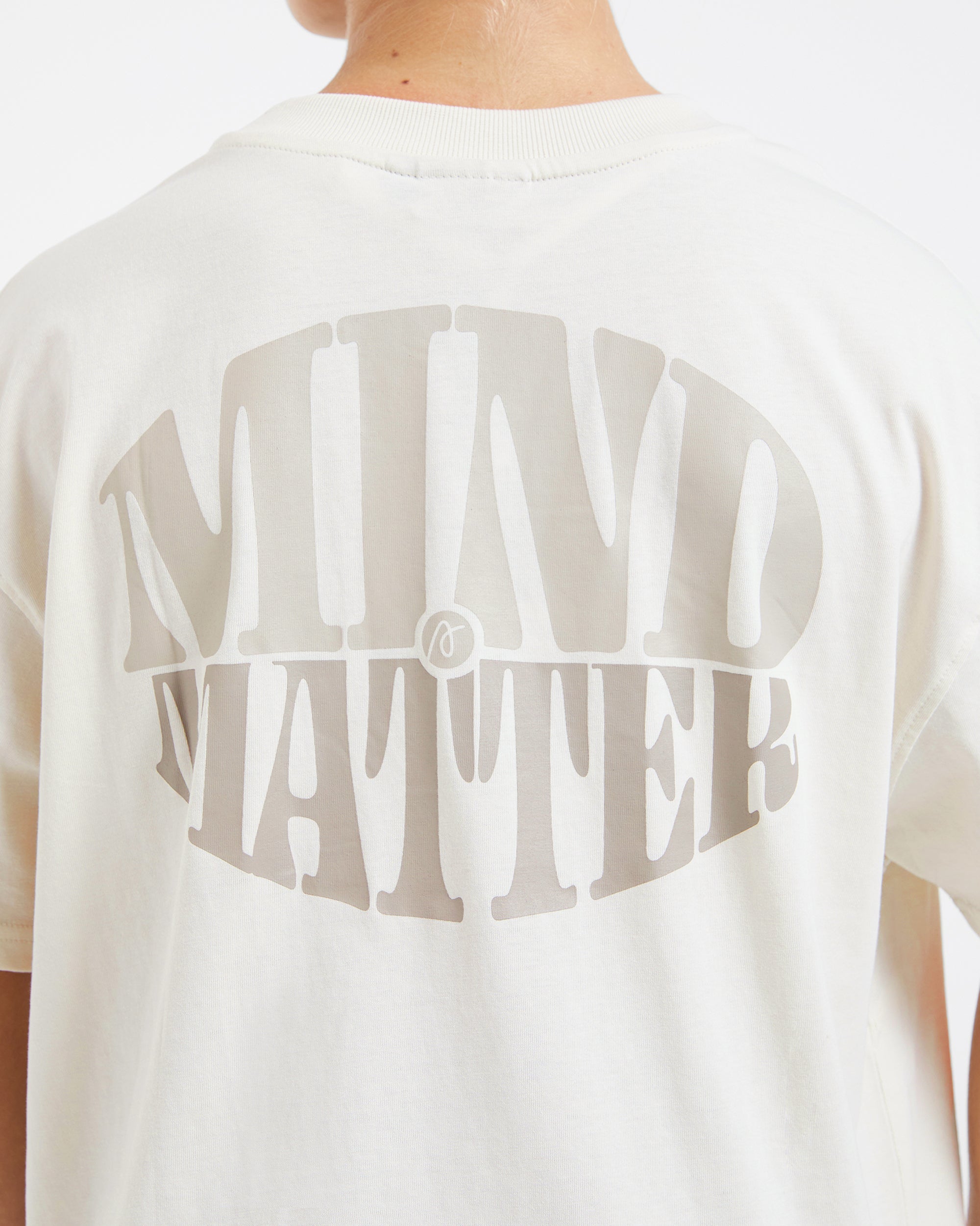 Mind Over Matter Übergroßes T-Shirt – Beige/Braun