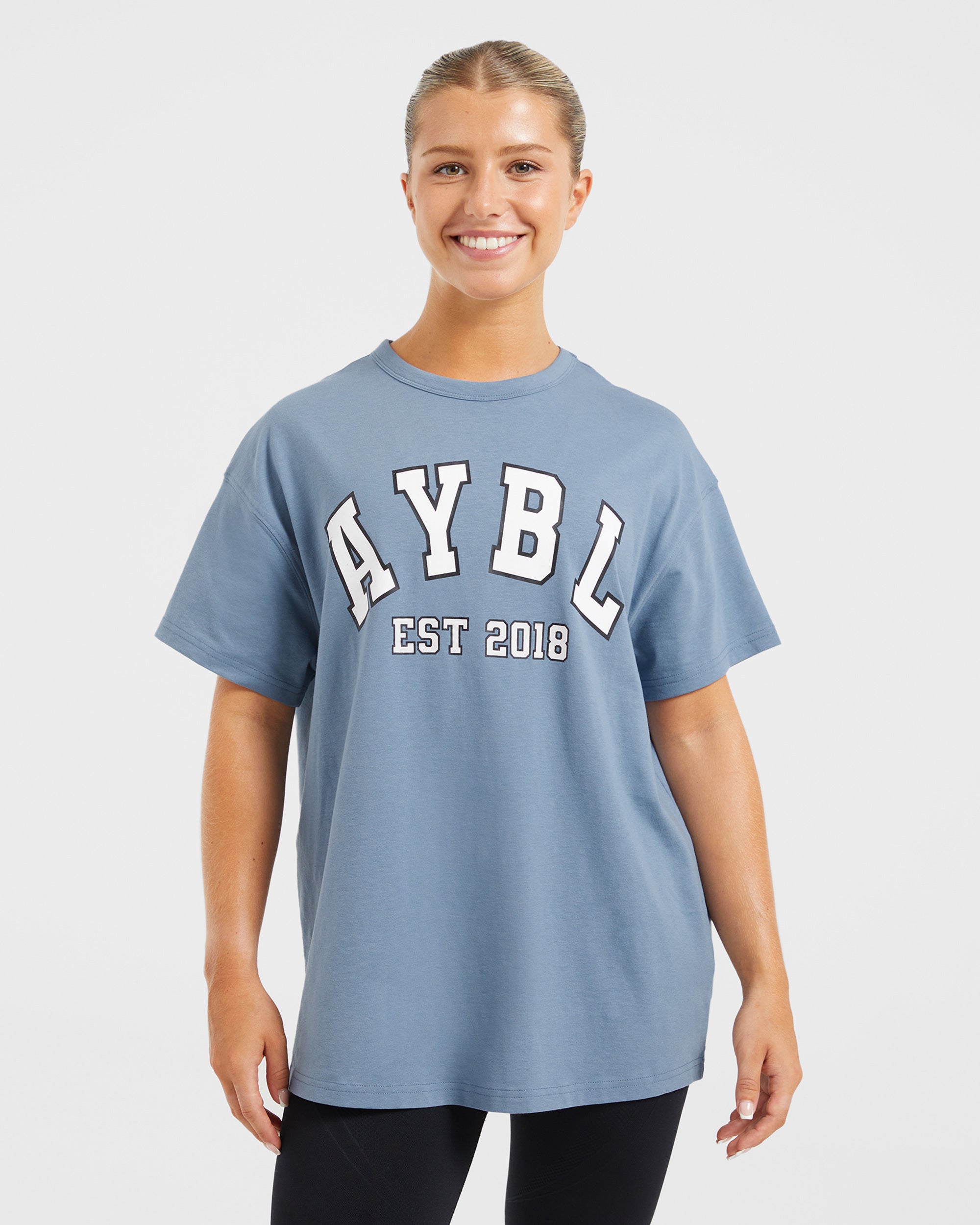 Varsity Oversized T Shirt - Blue