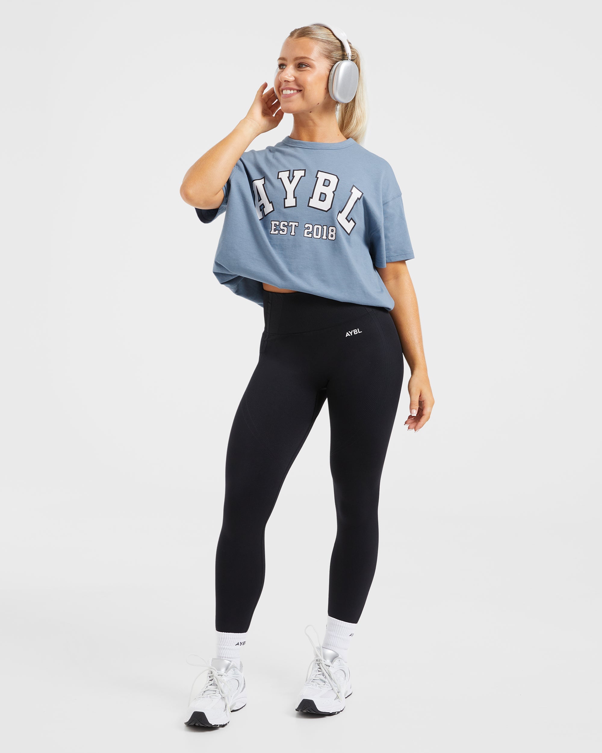 Varsity Oversized T Shirt - Blue