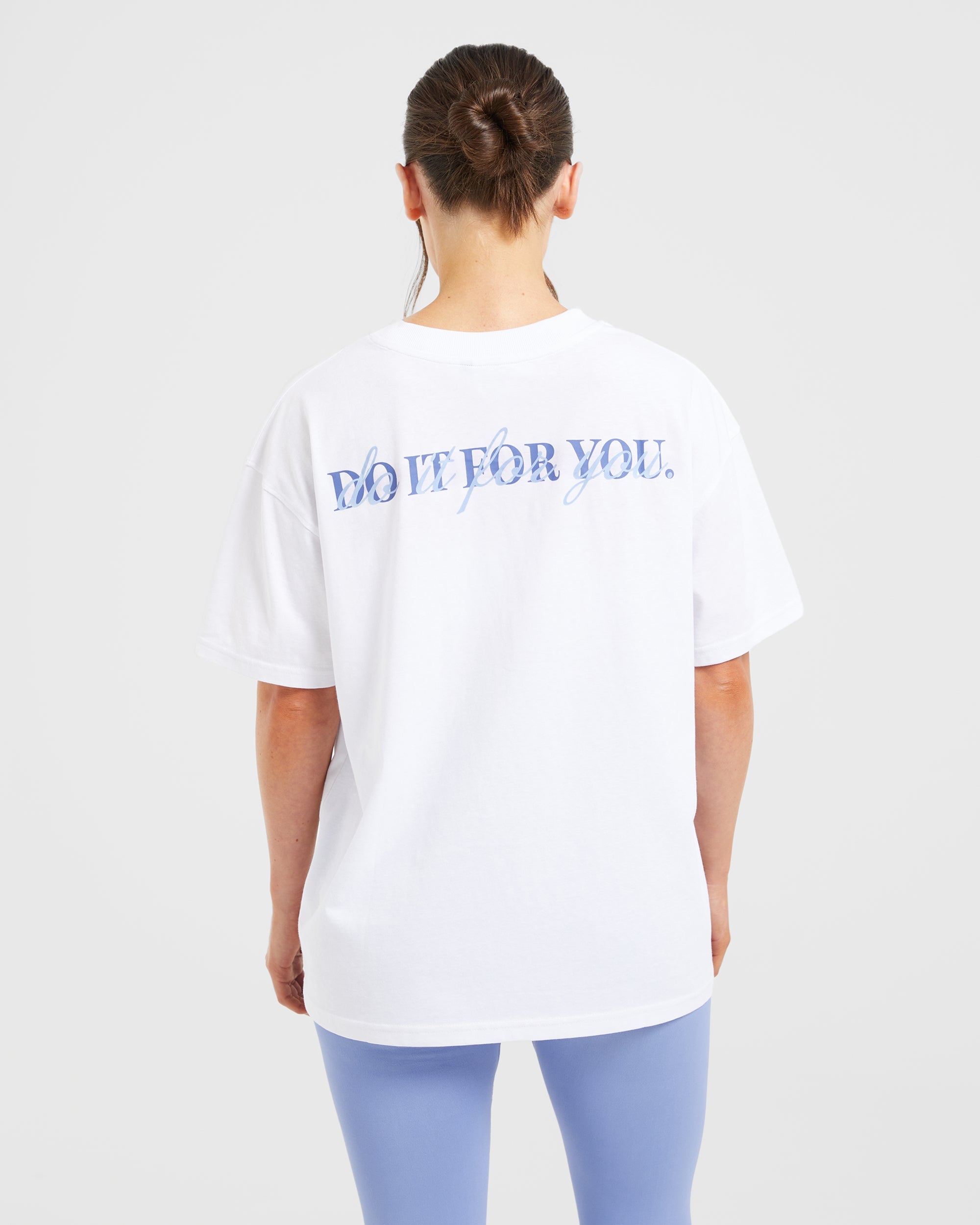 Do It For You Oversized T Shirt - White/Blue