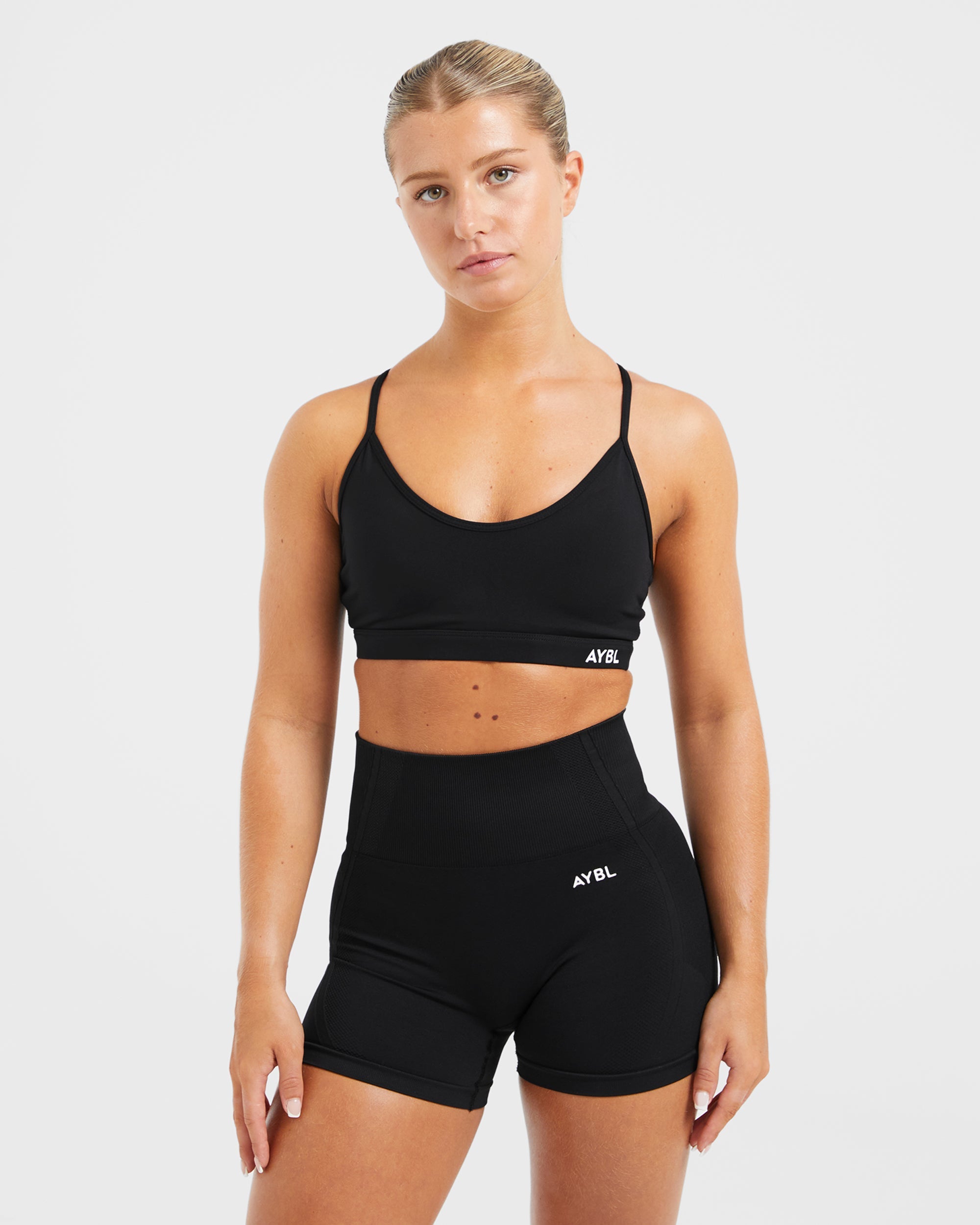 Soutien-gorge de sport essentiel à col en V - Noir