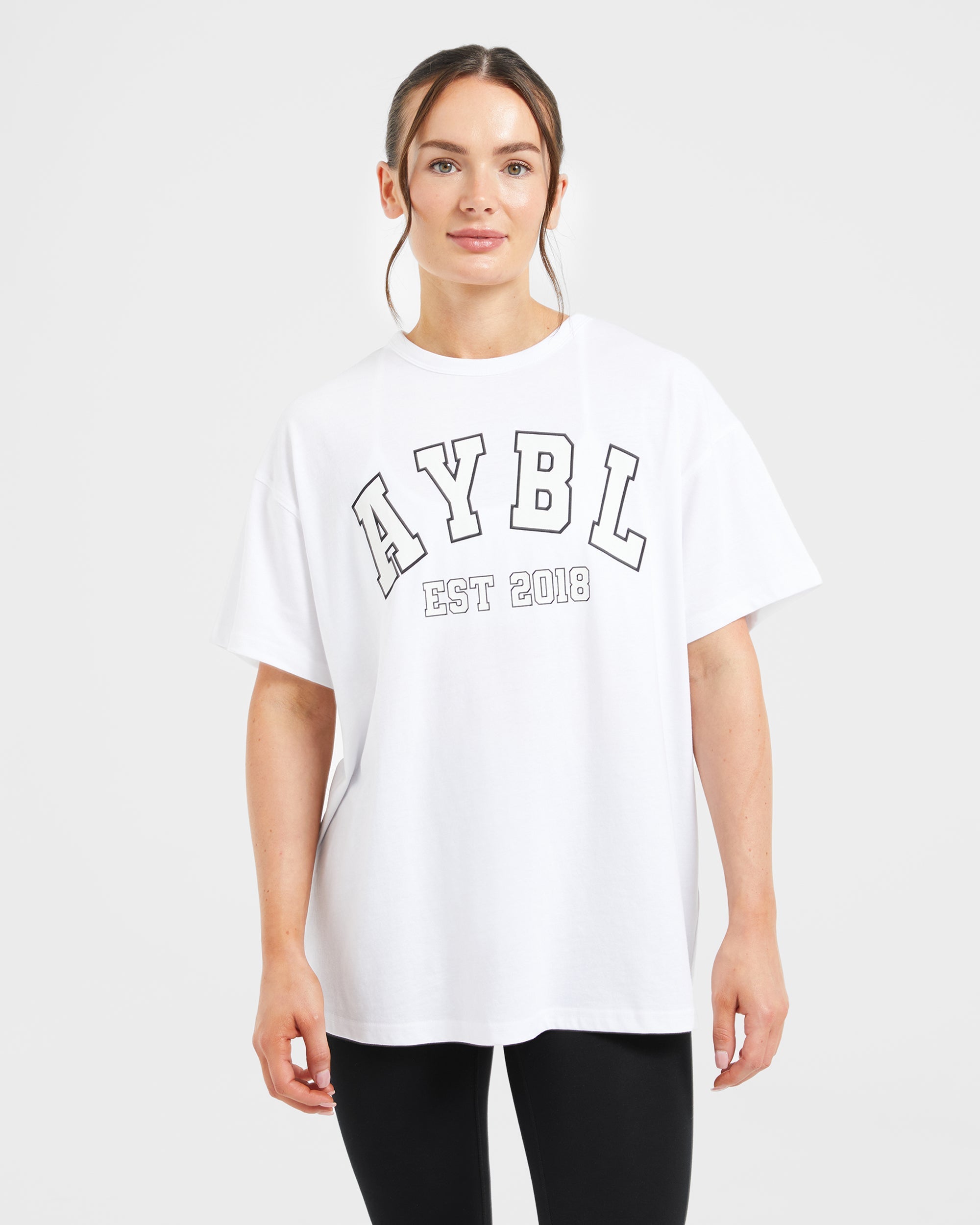 Varsity Oversized T Shirt - White