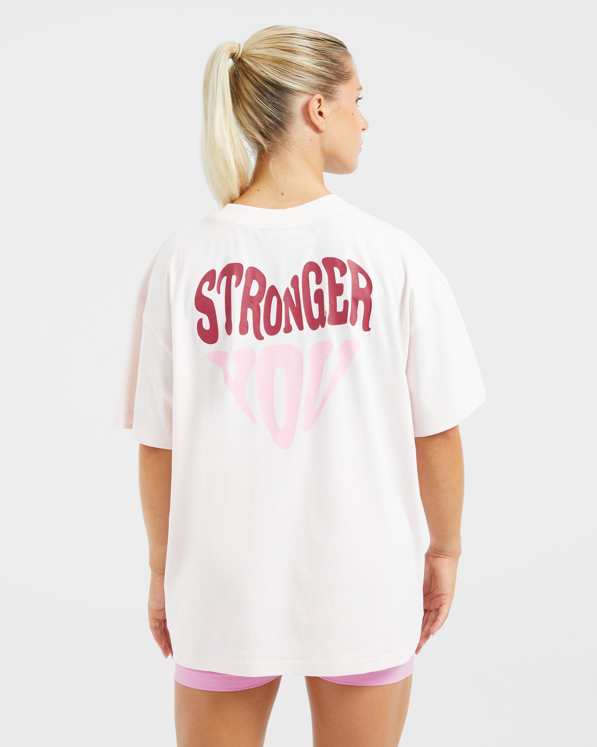 Stronger You Oversized T Shirt - Pink