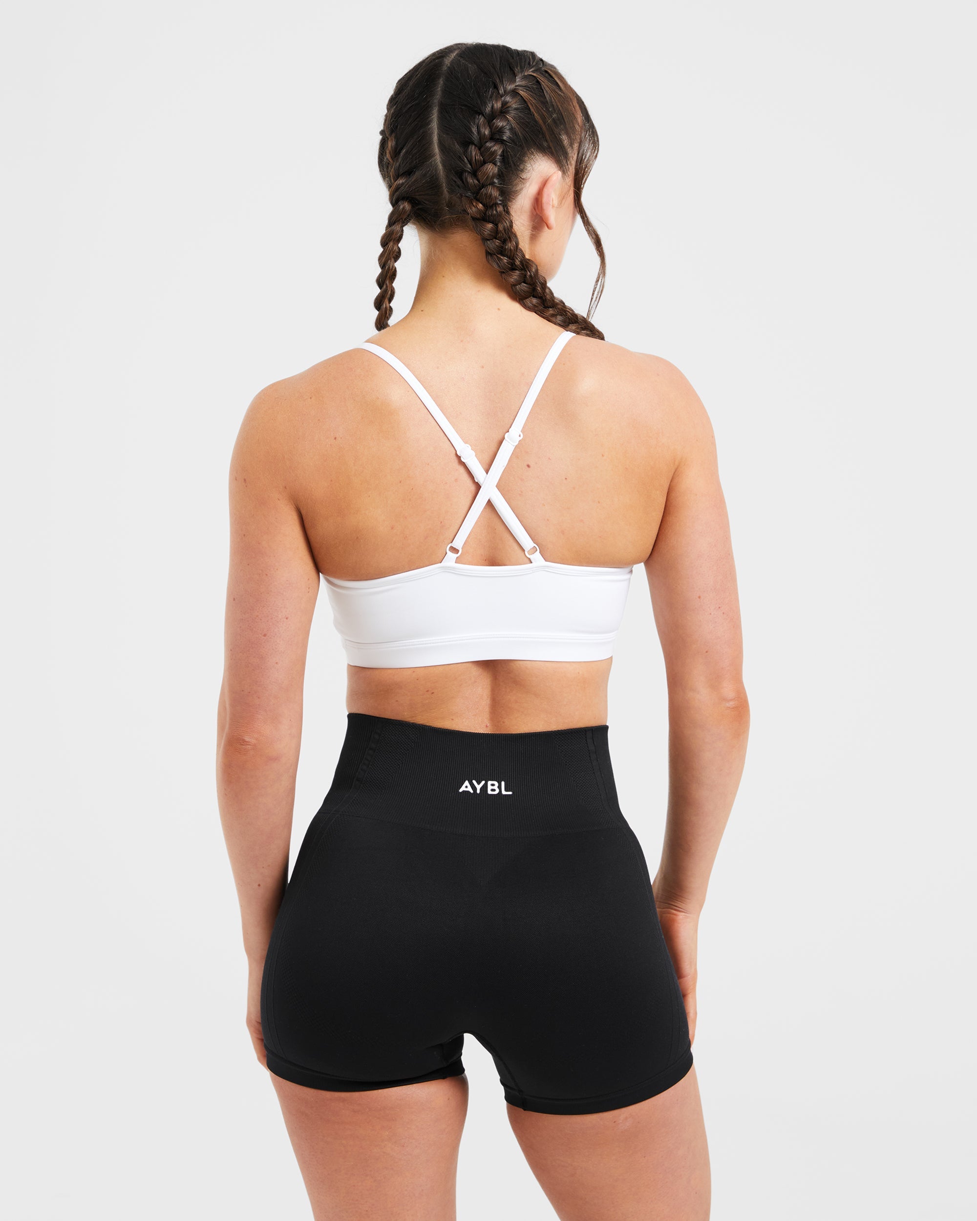 Soutien-gorge de sport essentiel à col en V - Blanc