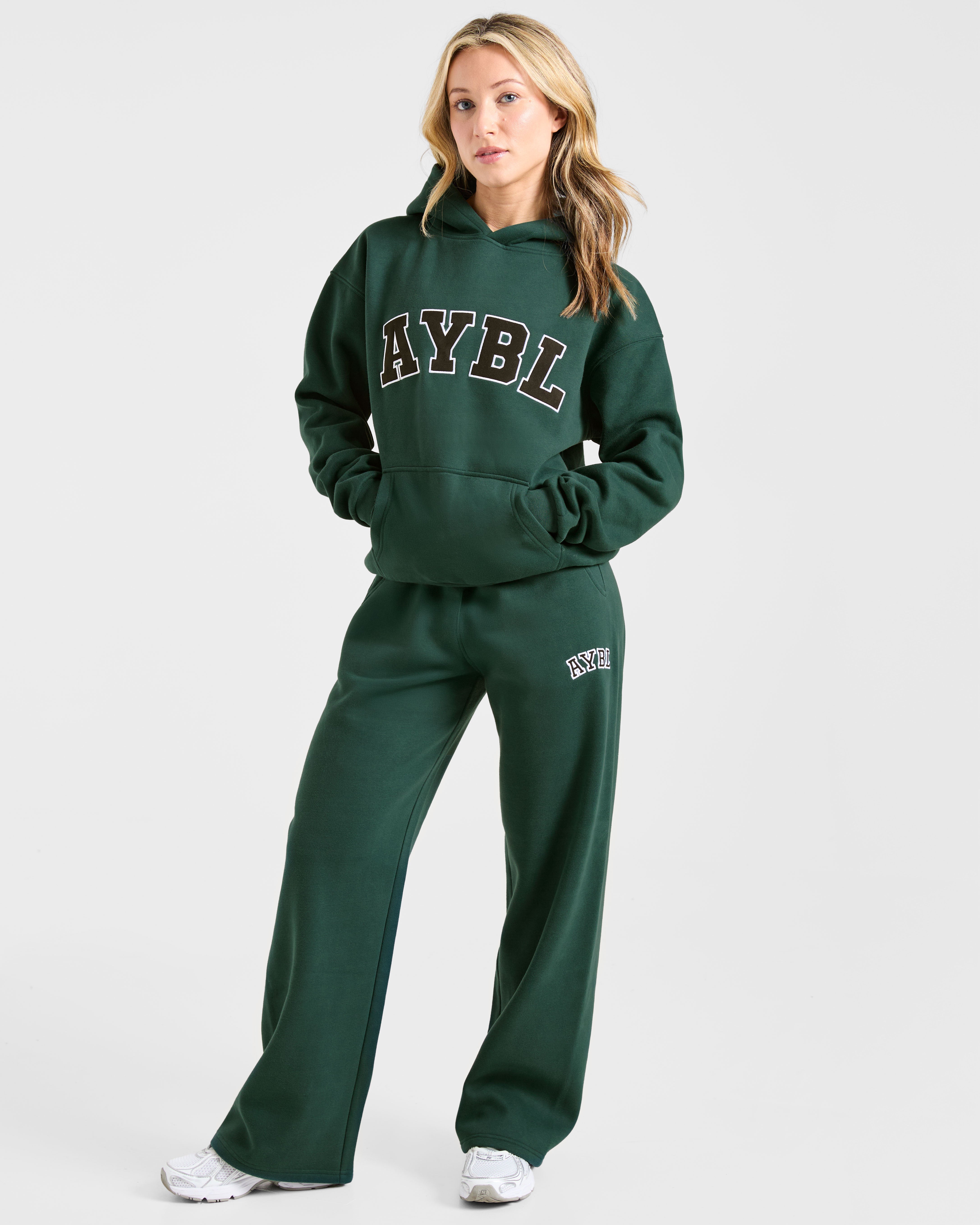Varsity 2.0 Oversized Straight Leg Joggers - Deep Forest