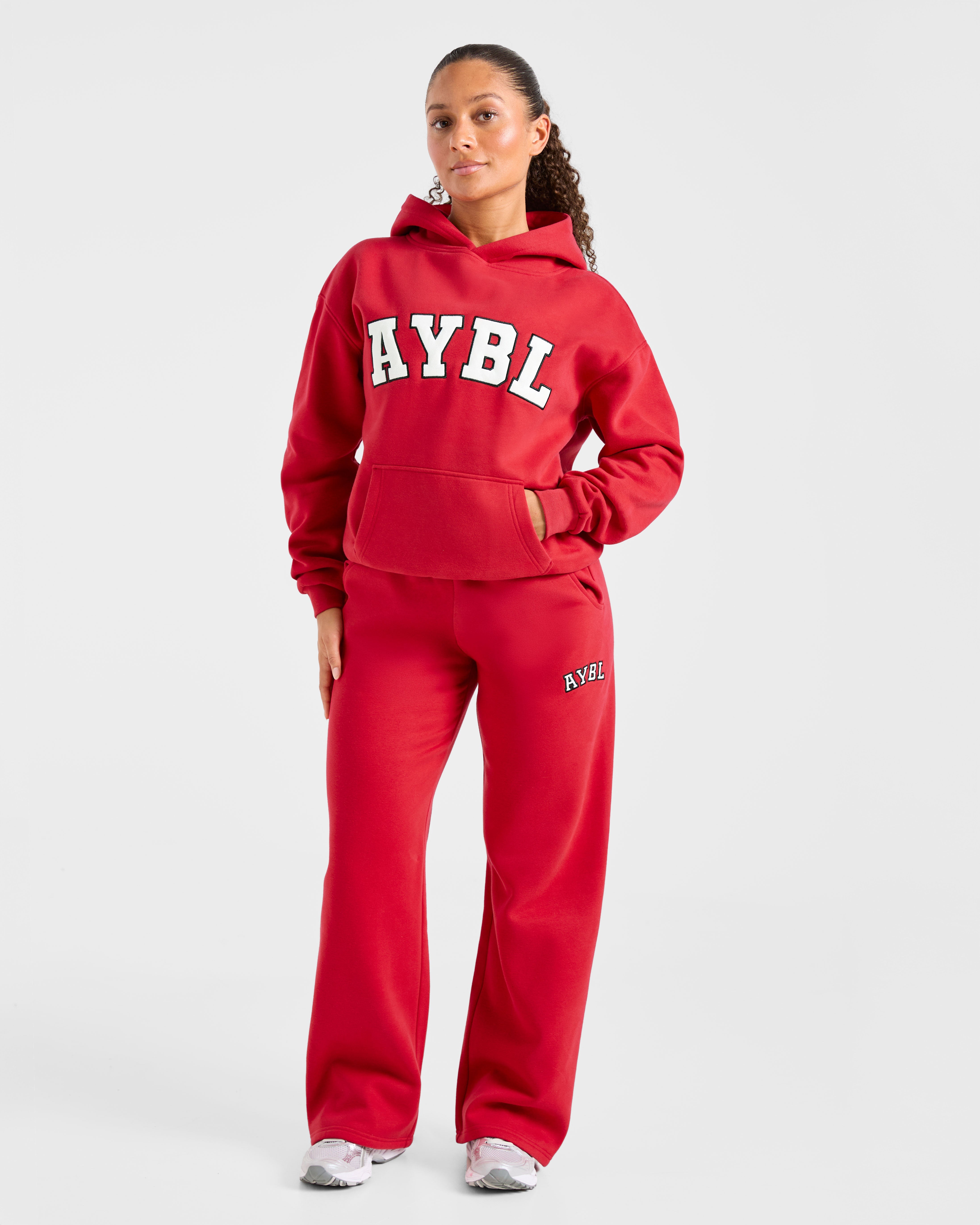 Varsity 2.0 Oversized Straight Leg Joggers - Red