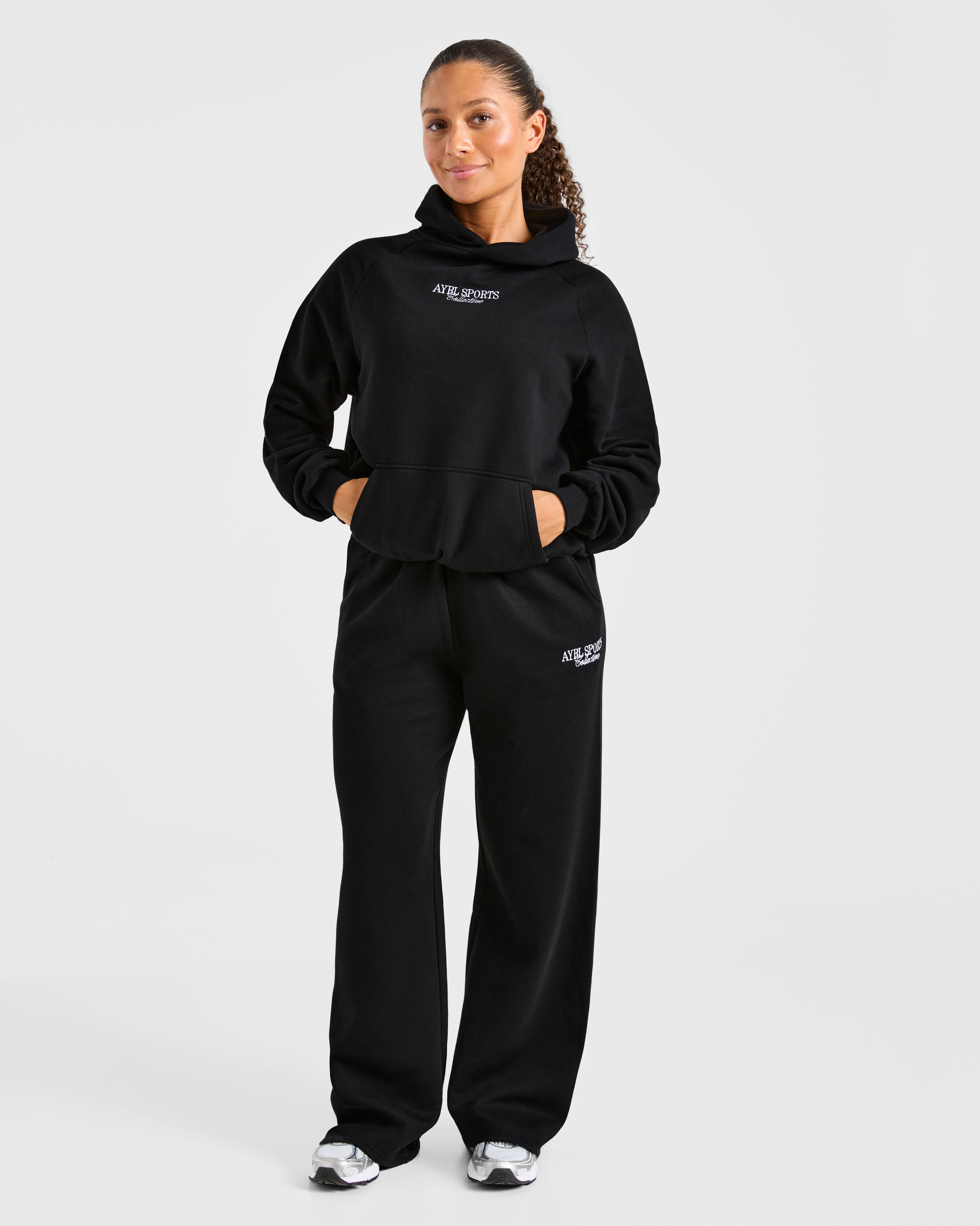 Sports Collective Oversized Straight Leg Joggers - Black