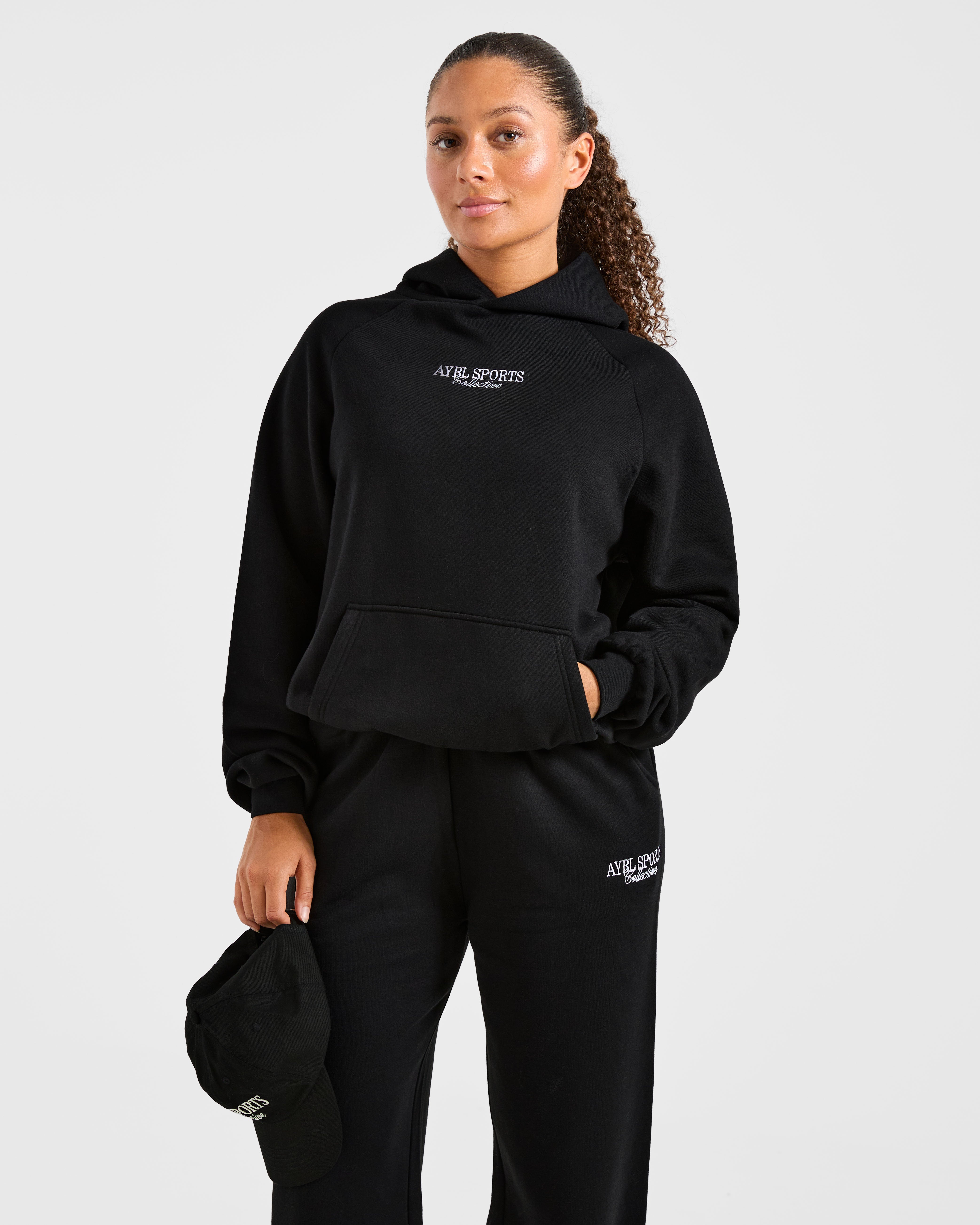 Sports Collective Oversized Hoodie - Black
