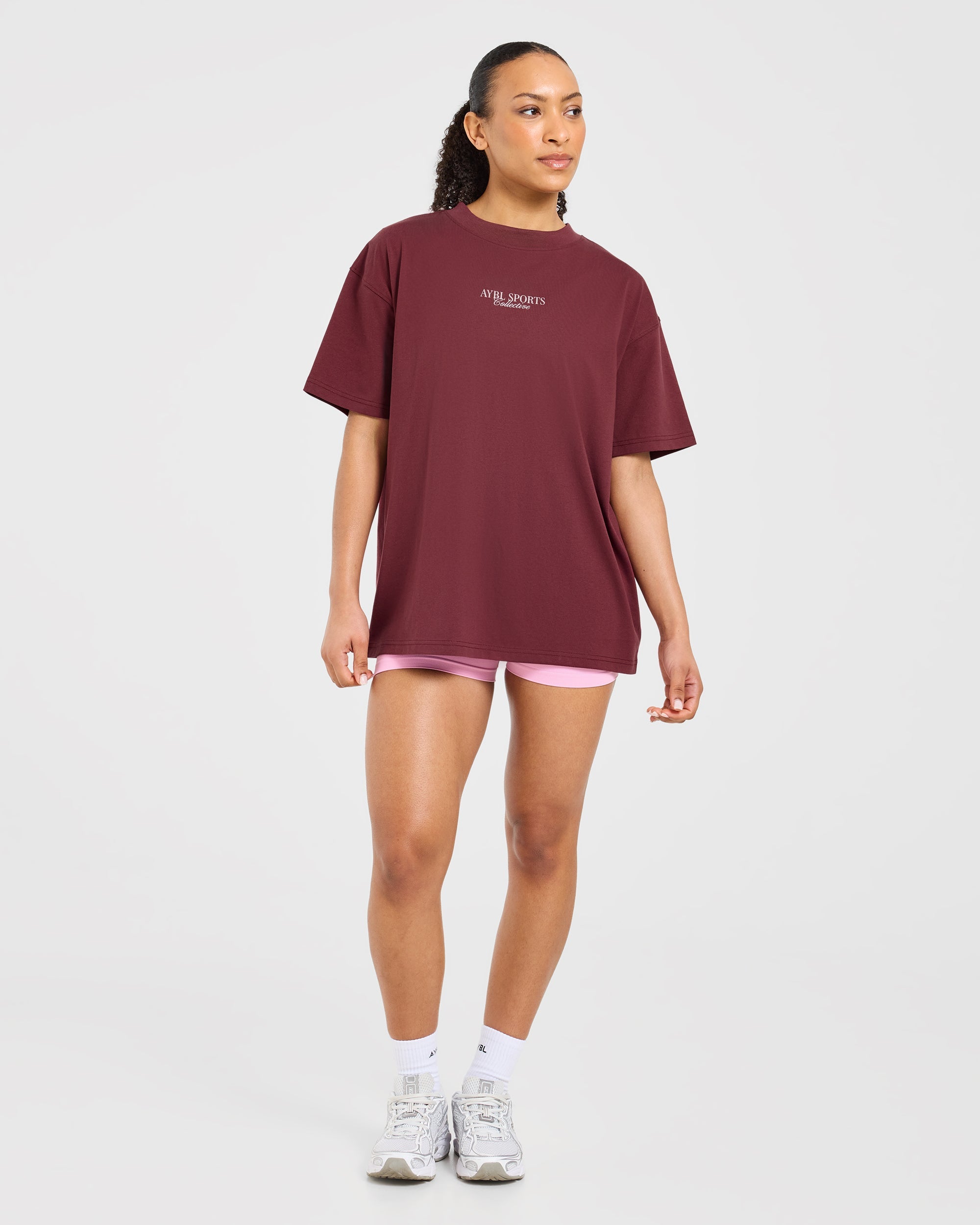 Sports Collective Oversized T Shirt - Red Wine
