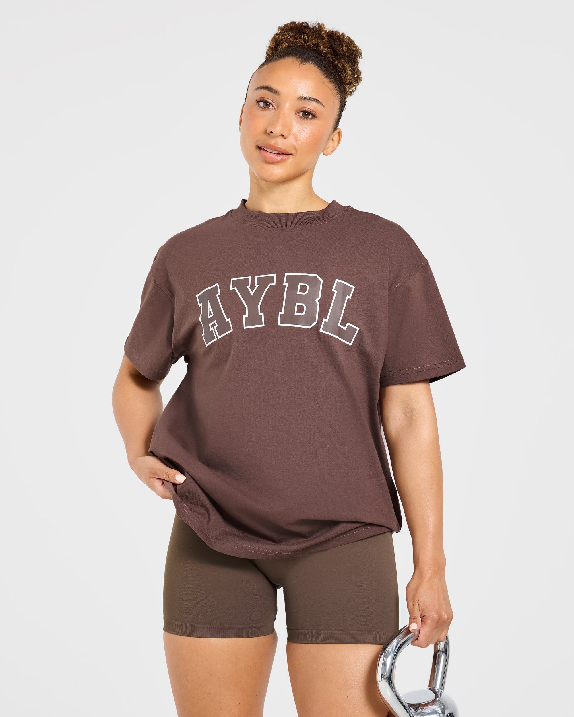 Varsity 2.0 Oversized T Shirt - Brown