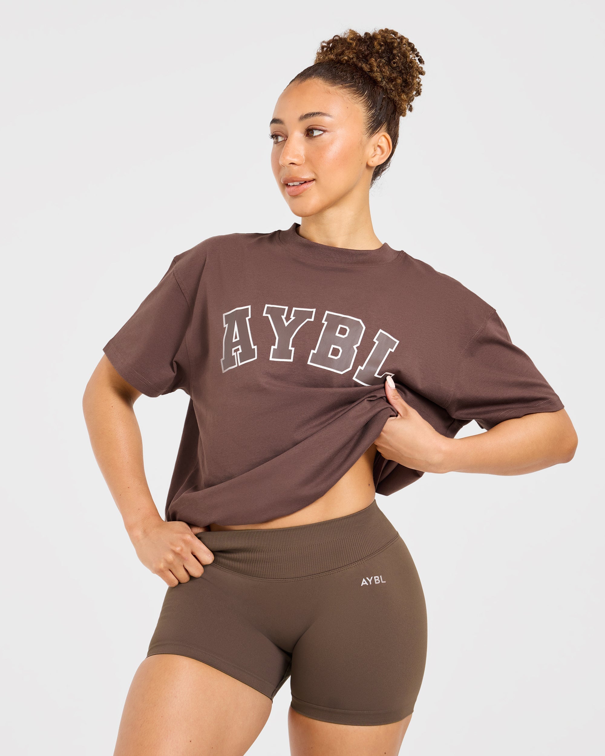 Varsity 2.0 Oversized T Shirt - Brown