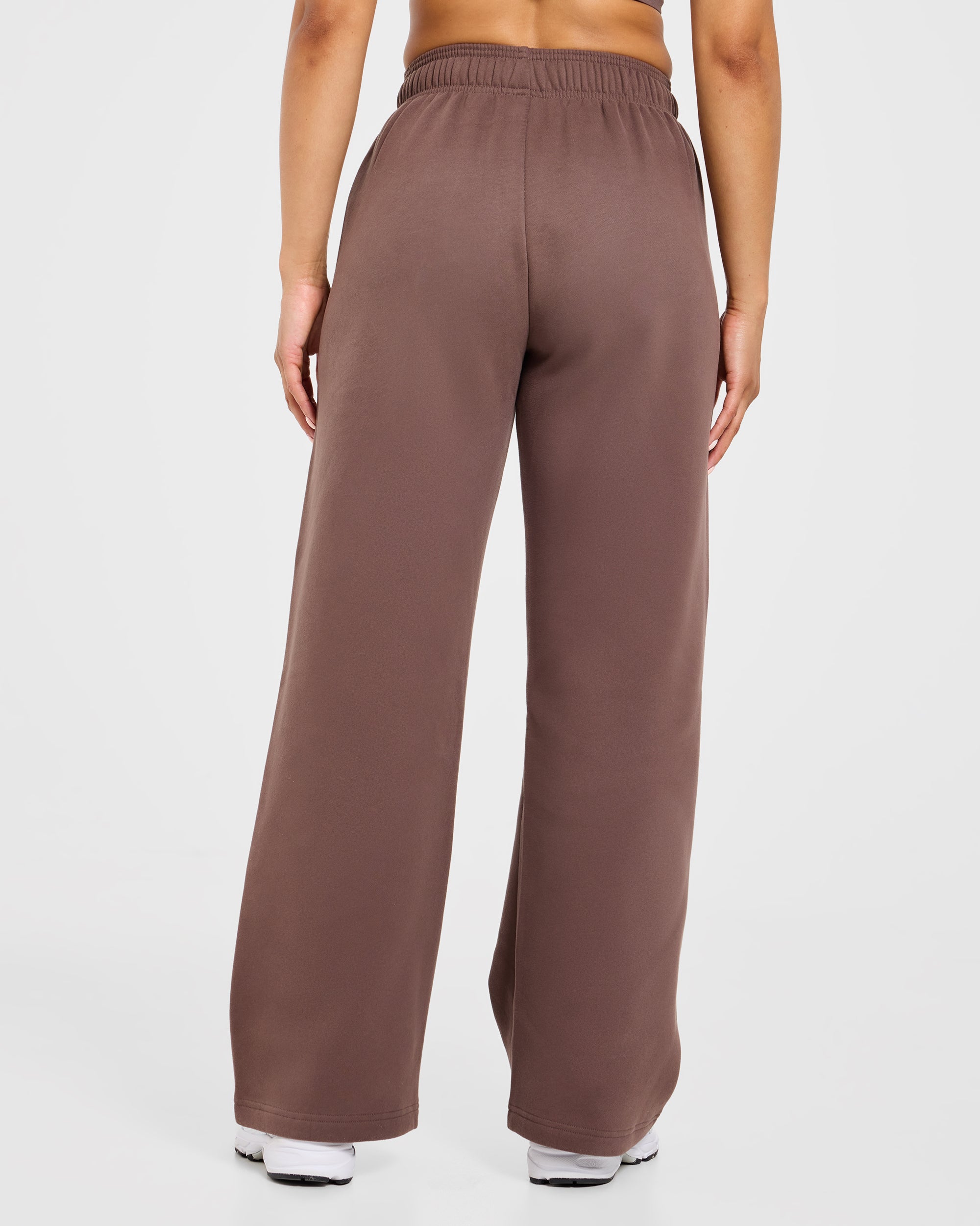 Varsity Applique Oversized Straight Leg Joggers - Brown