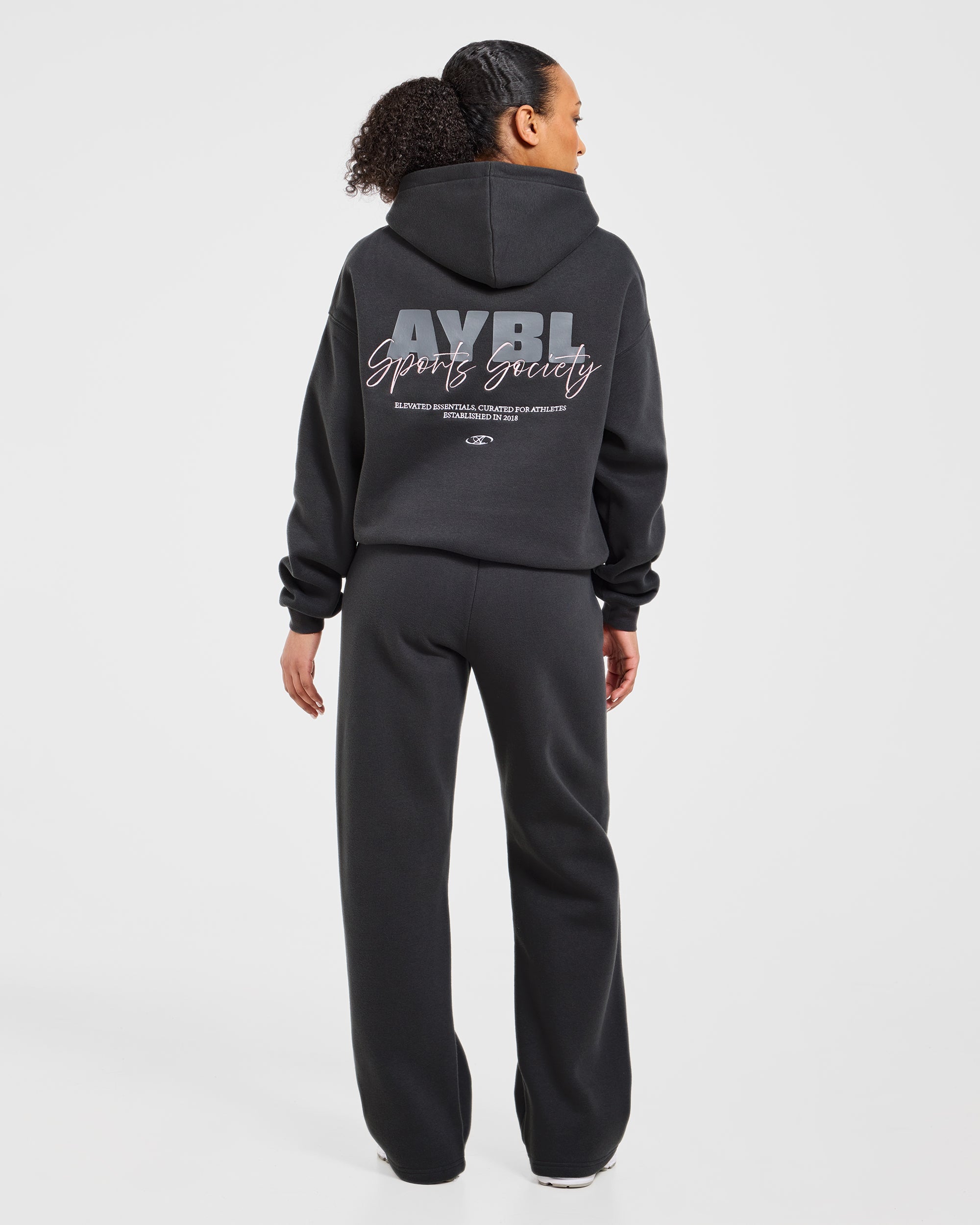 Sports Society Oversized Hoodie - Charcoal