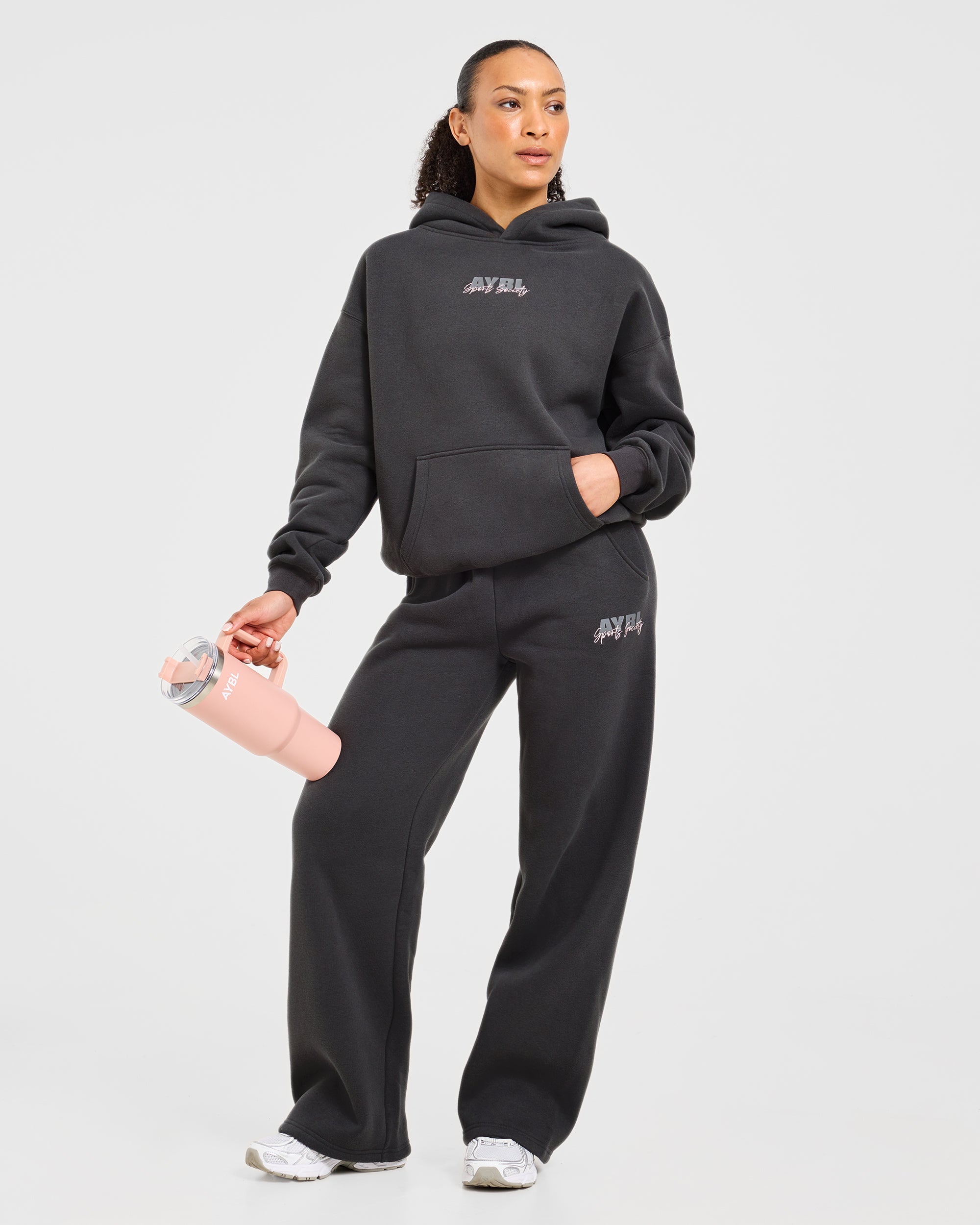 Sports Society Oversized Hoodie - Charcoal