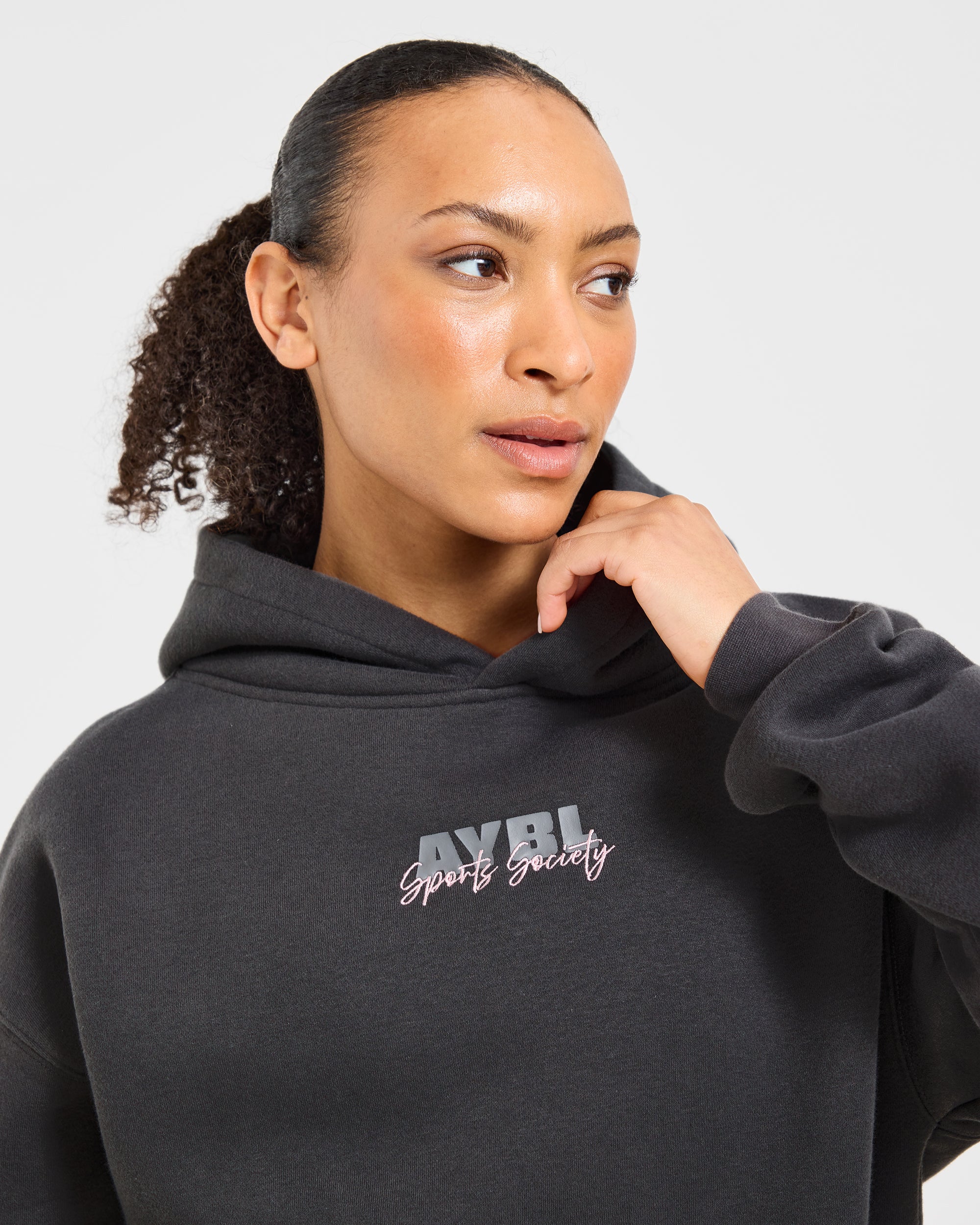 Sports Society Oversized Hoodie - Charcoal
