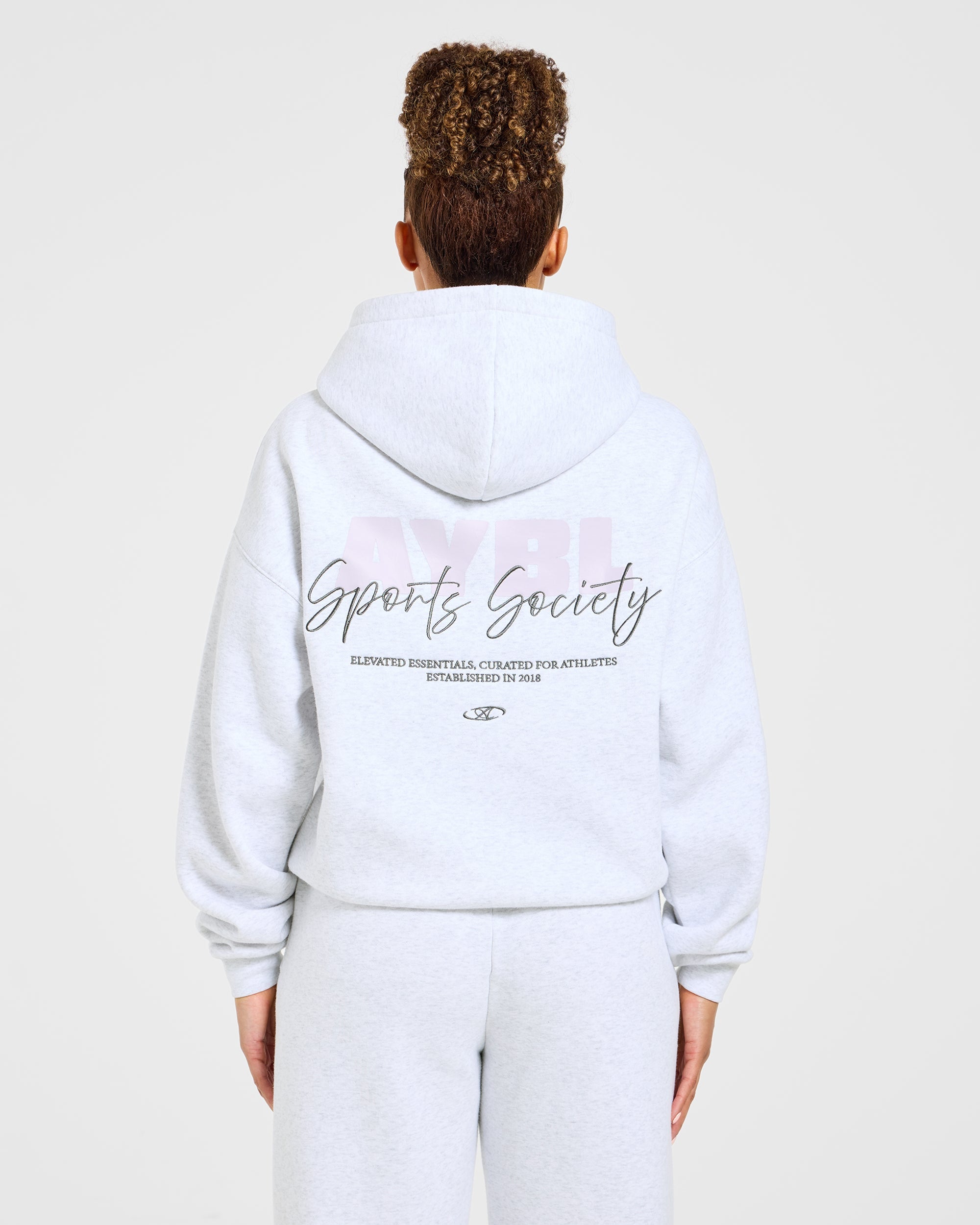 Sports Society Oversized Hoodie - Heather Grey