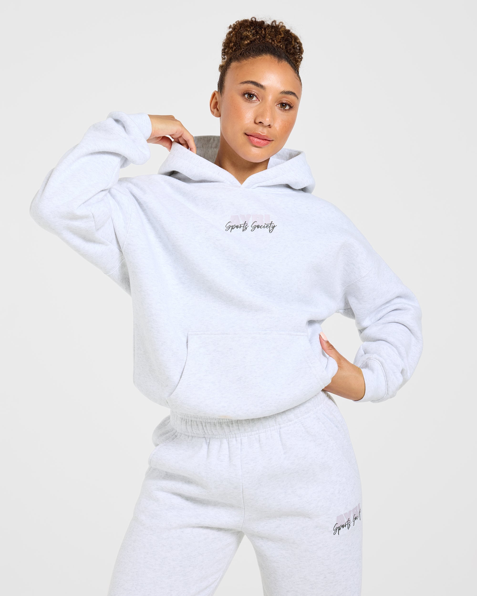 Sports Society Oversized Hoodie - Heather Grey