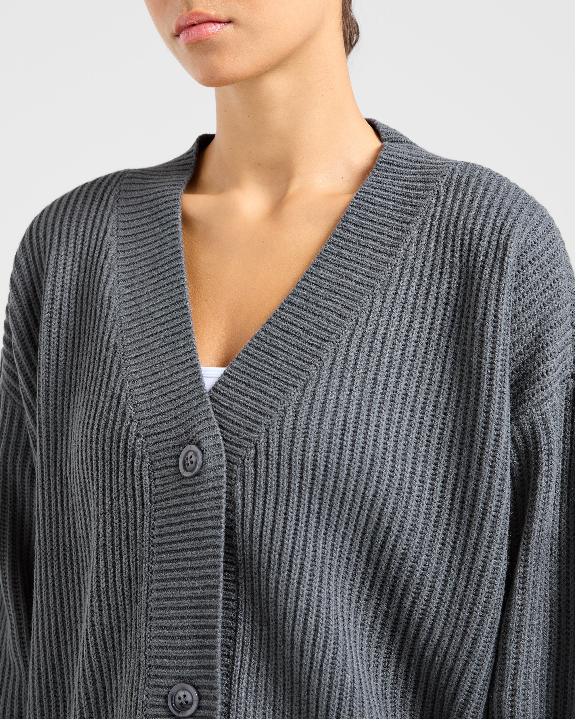 Lounge Oversized Knit Cardigan - Charcoal