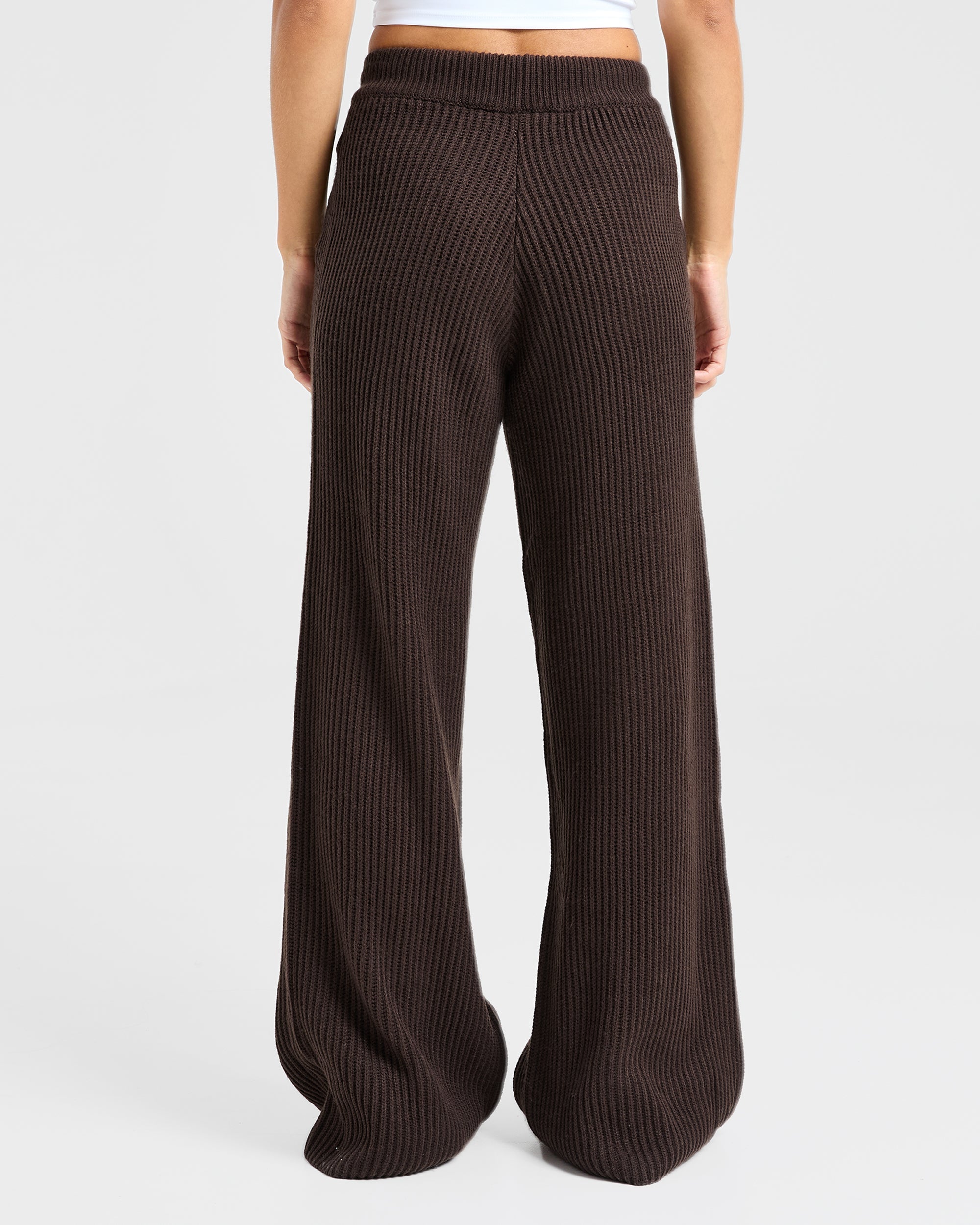 Lounge Oversized Knitted Straight Leg Joggers - Deep Cocoa Brown