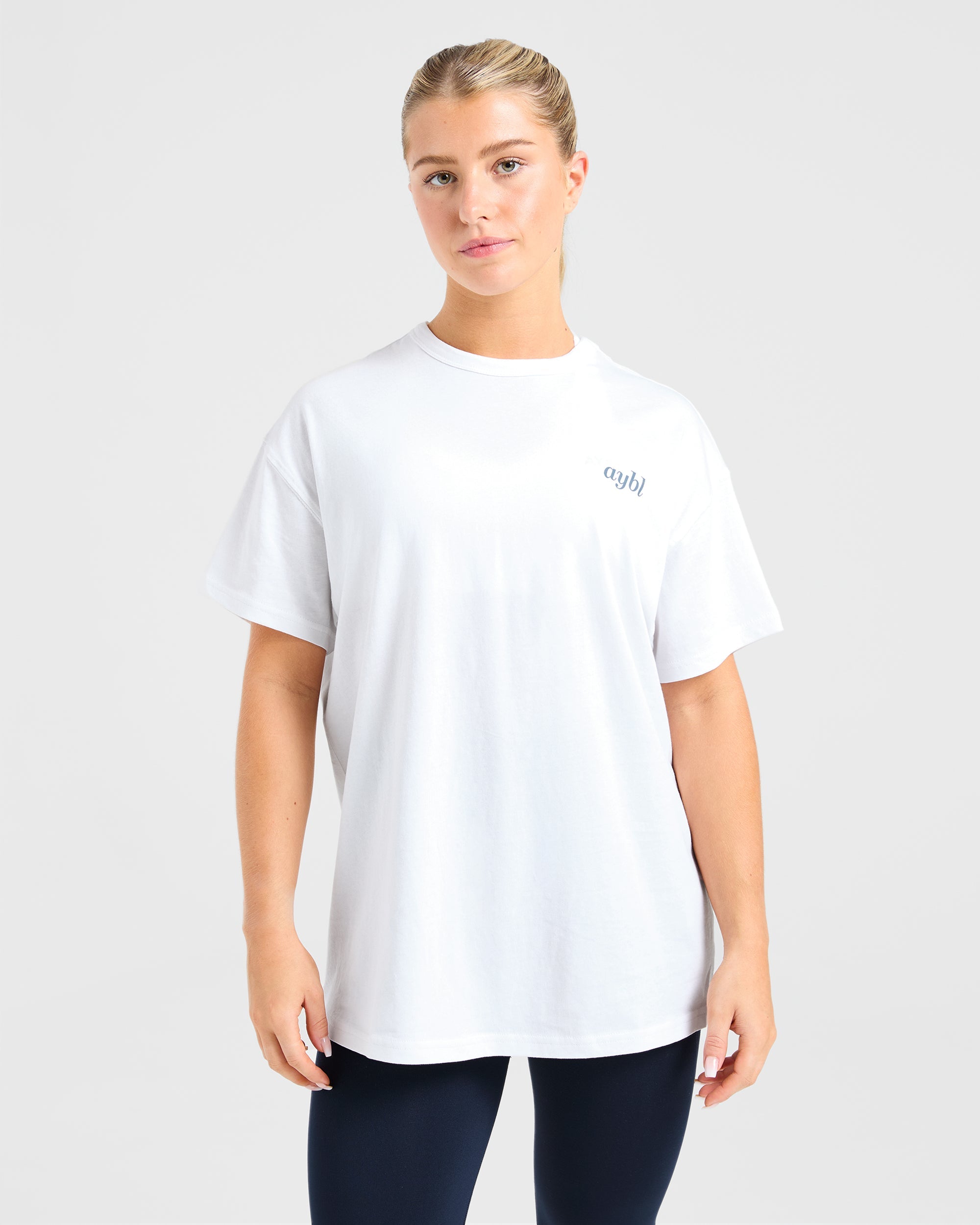 Show Yourself Kindness Oversized T Shirt - Off White/Slate