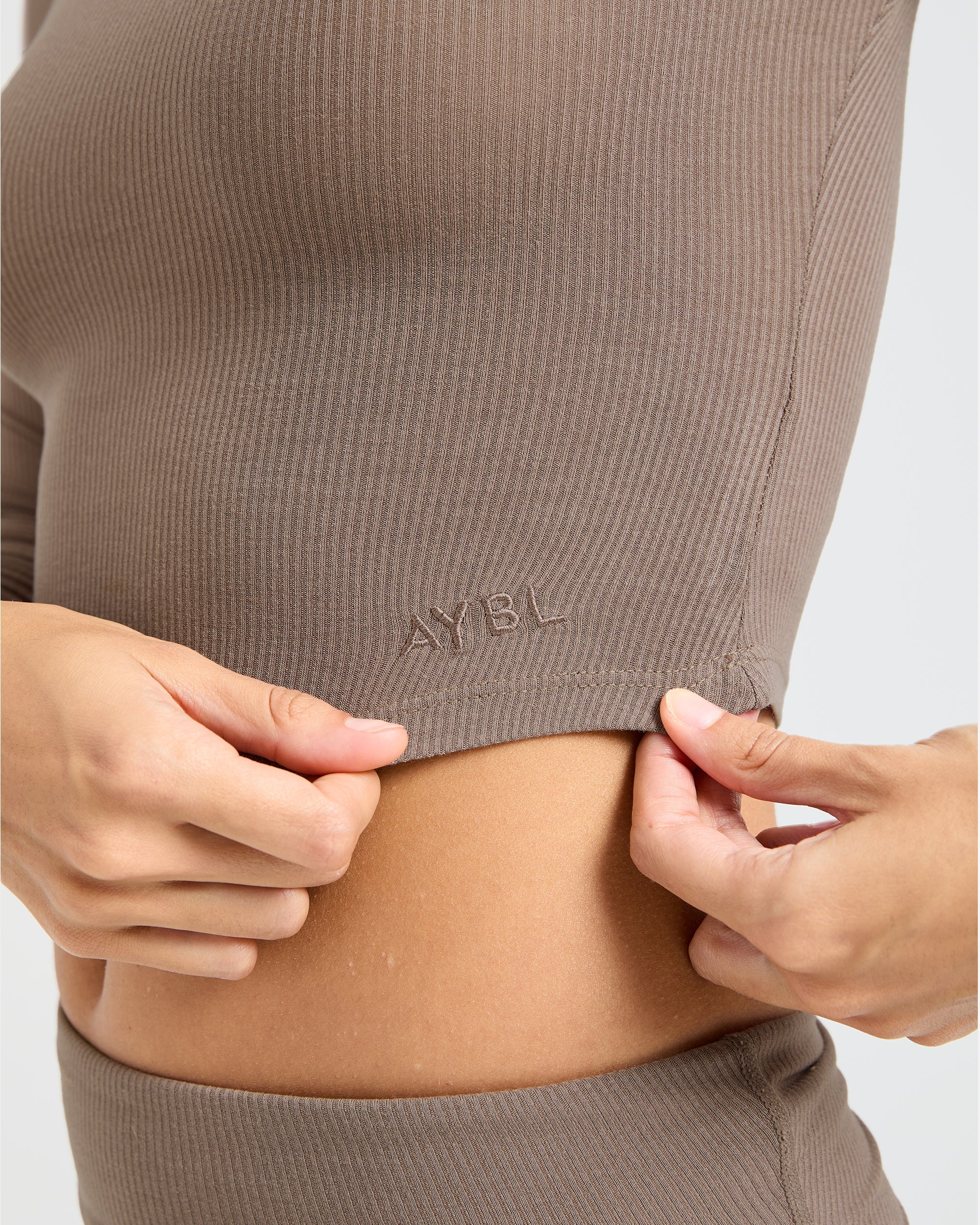 Lounge Ribbed Long Sleeve - Mocha