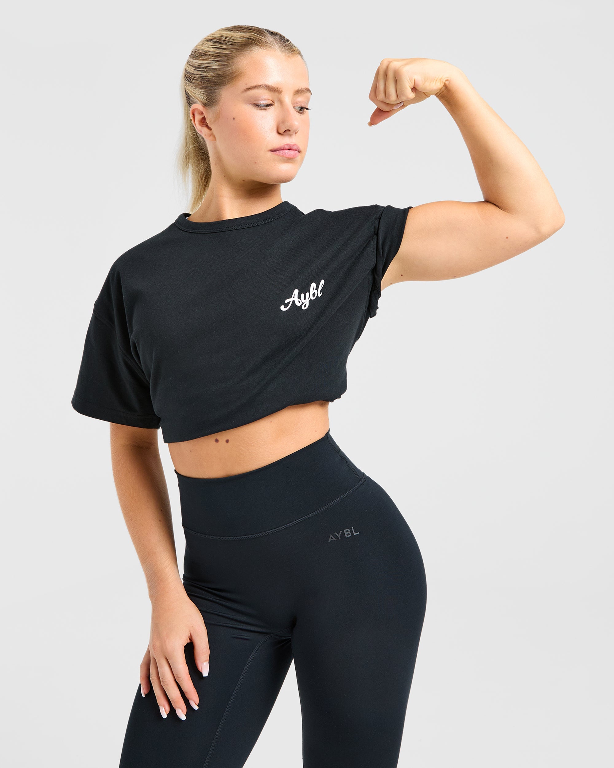 Body Achieve Mind Believe Oversized T Shirt - Black