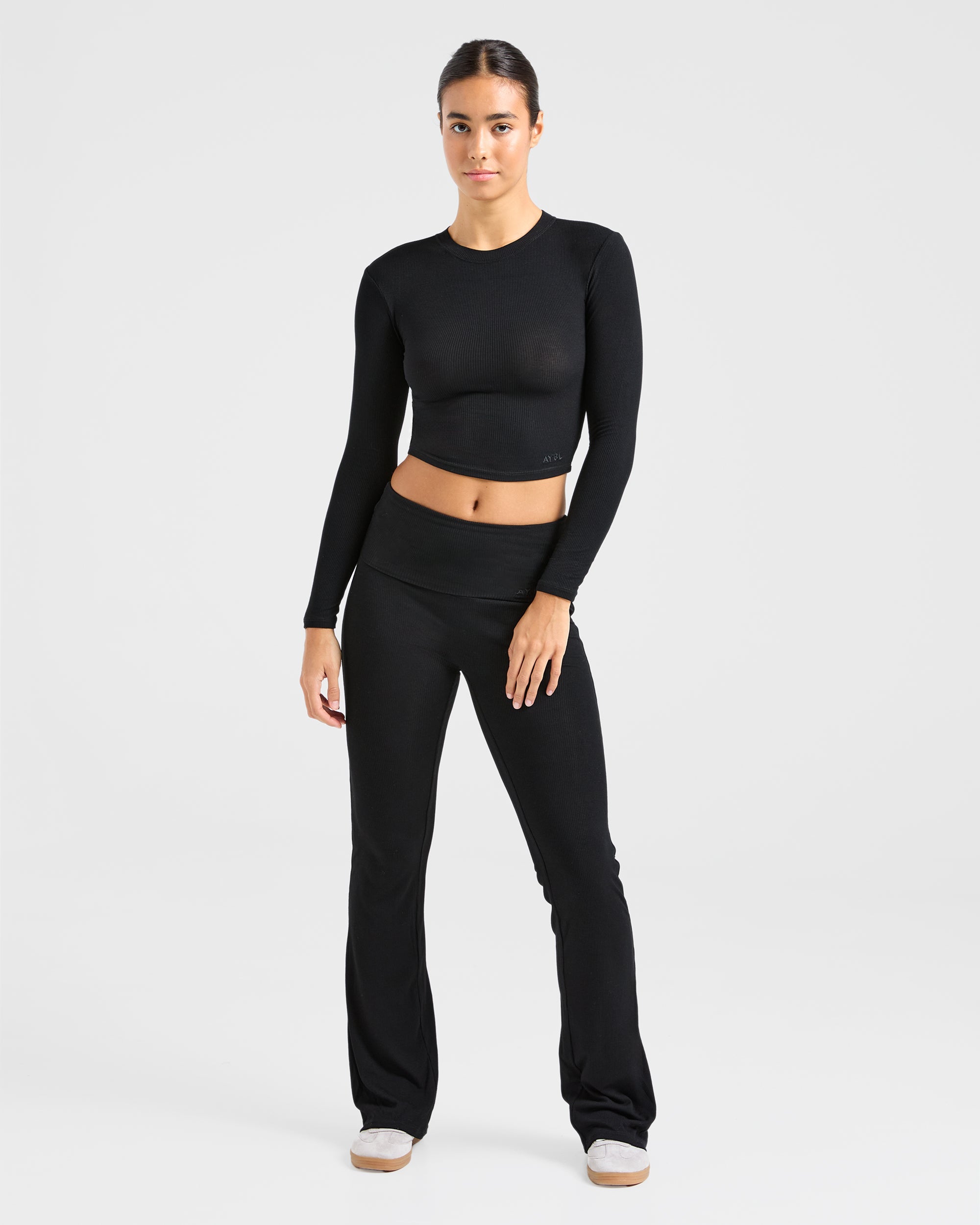 Lounge Ribbed Long Sleeve - Black