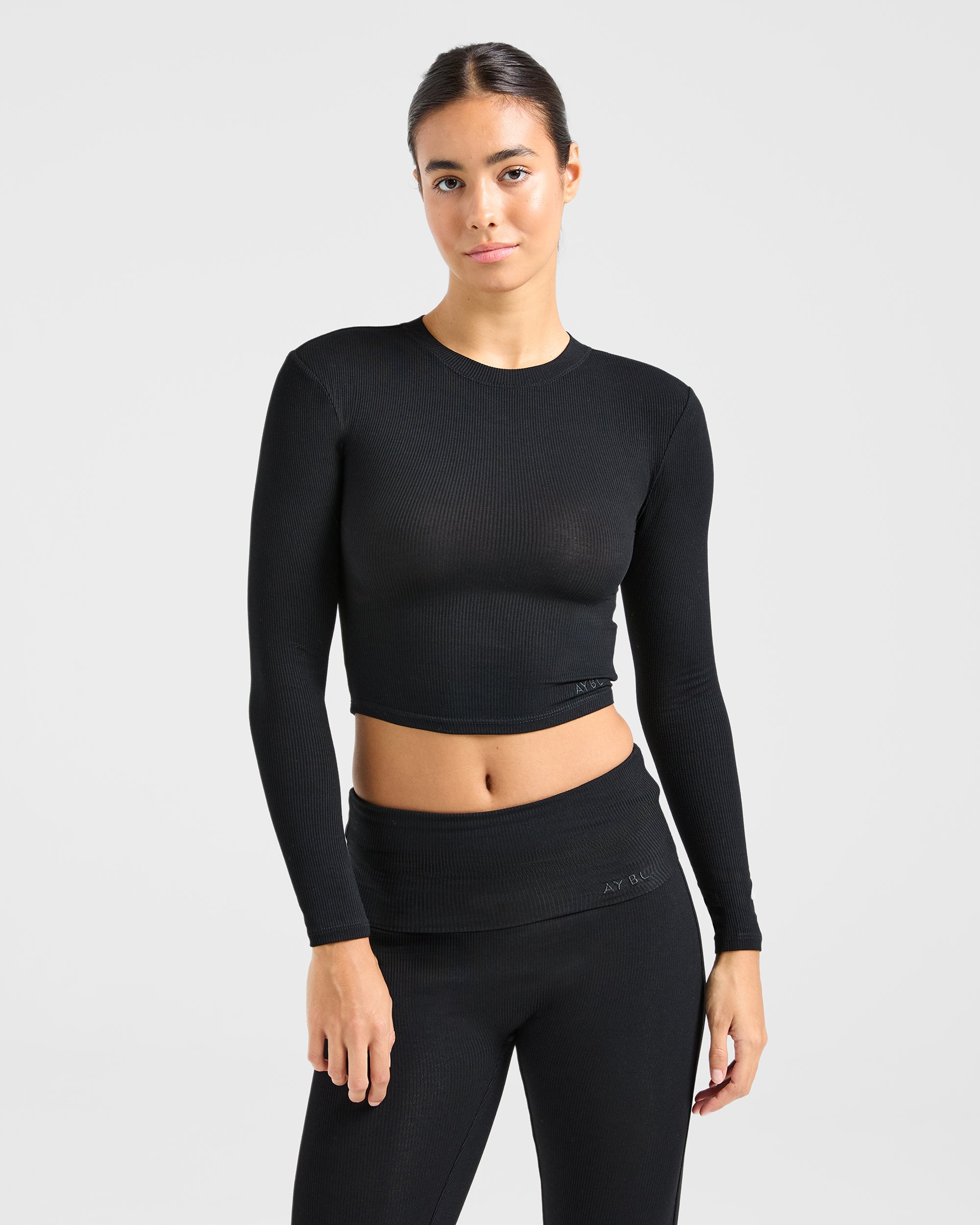 Lounge Ribbed Long Sleeve - Black