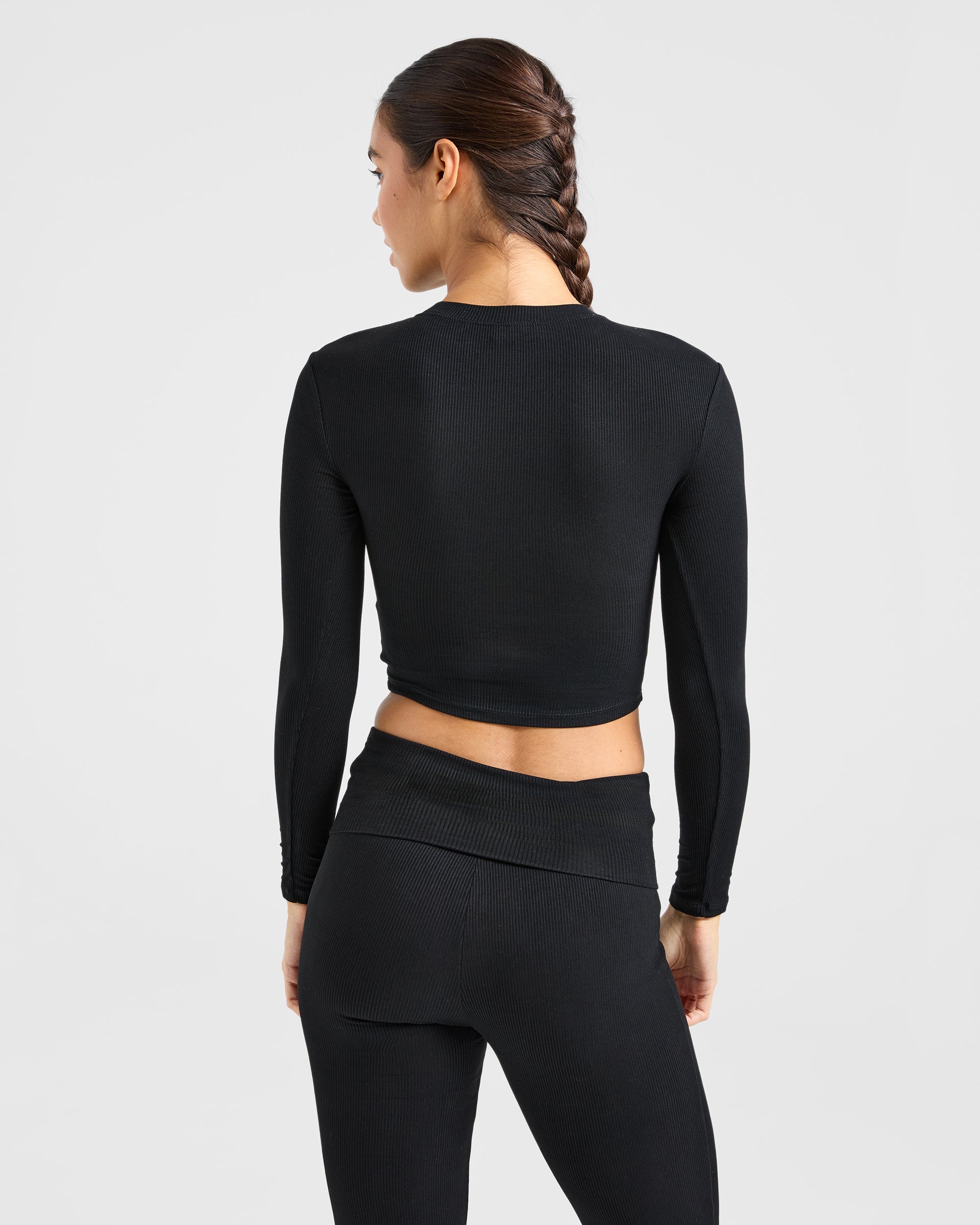 Lounge Ribbed Long Sleeve - Black