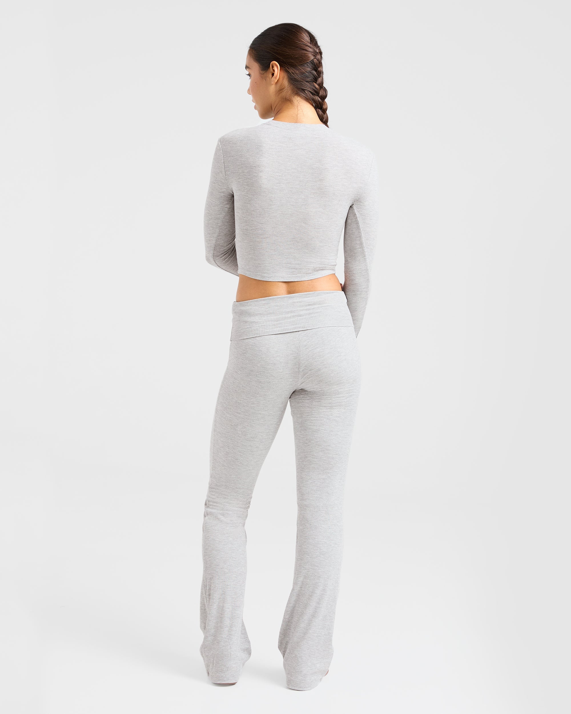 Lounge Ribbed Long Sleeve - Grey Marl