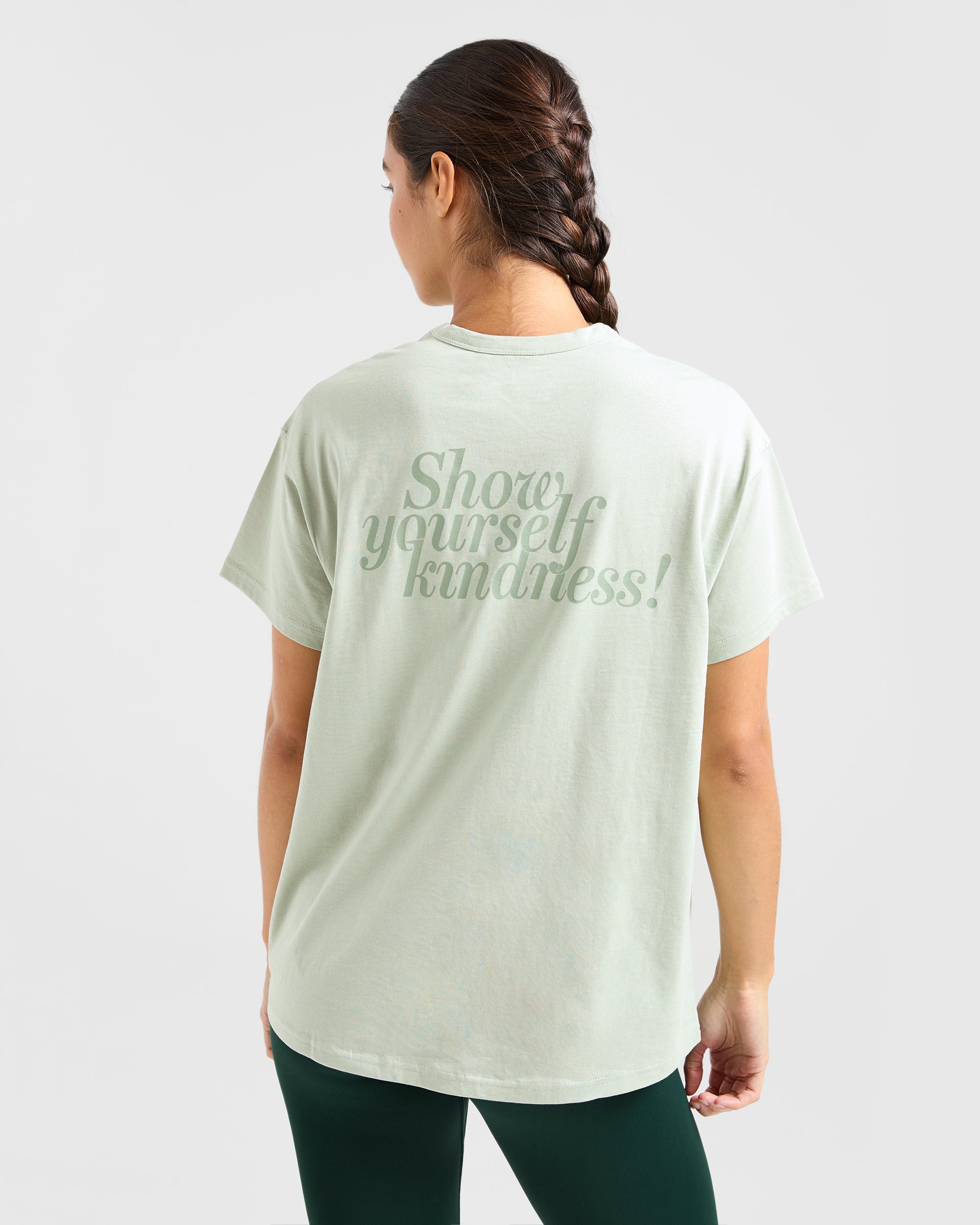 Show Yourself Kindness Oversized T Shirt - Green