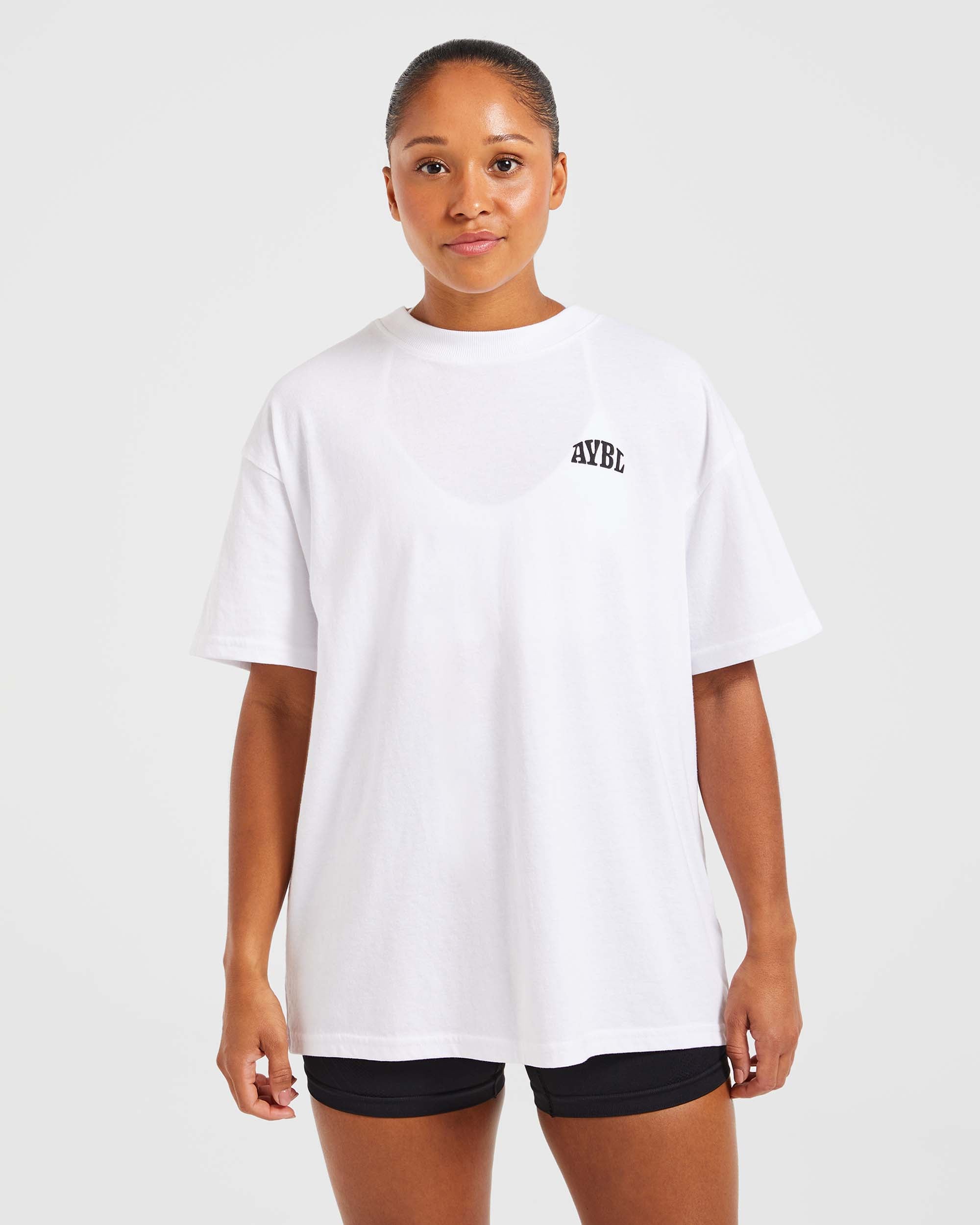 T shirt surdimensionné Believe Achieve - Blanc