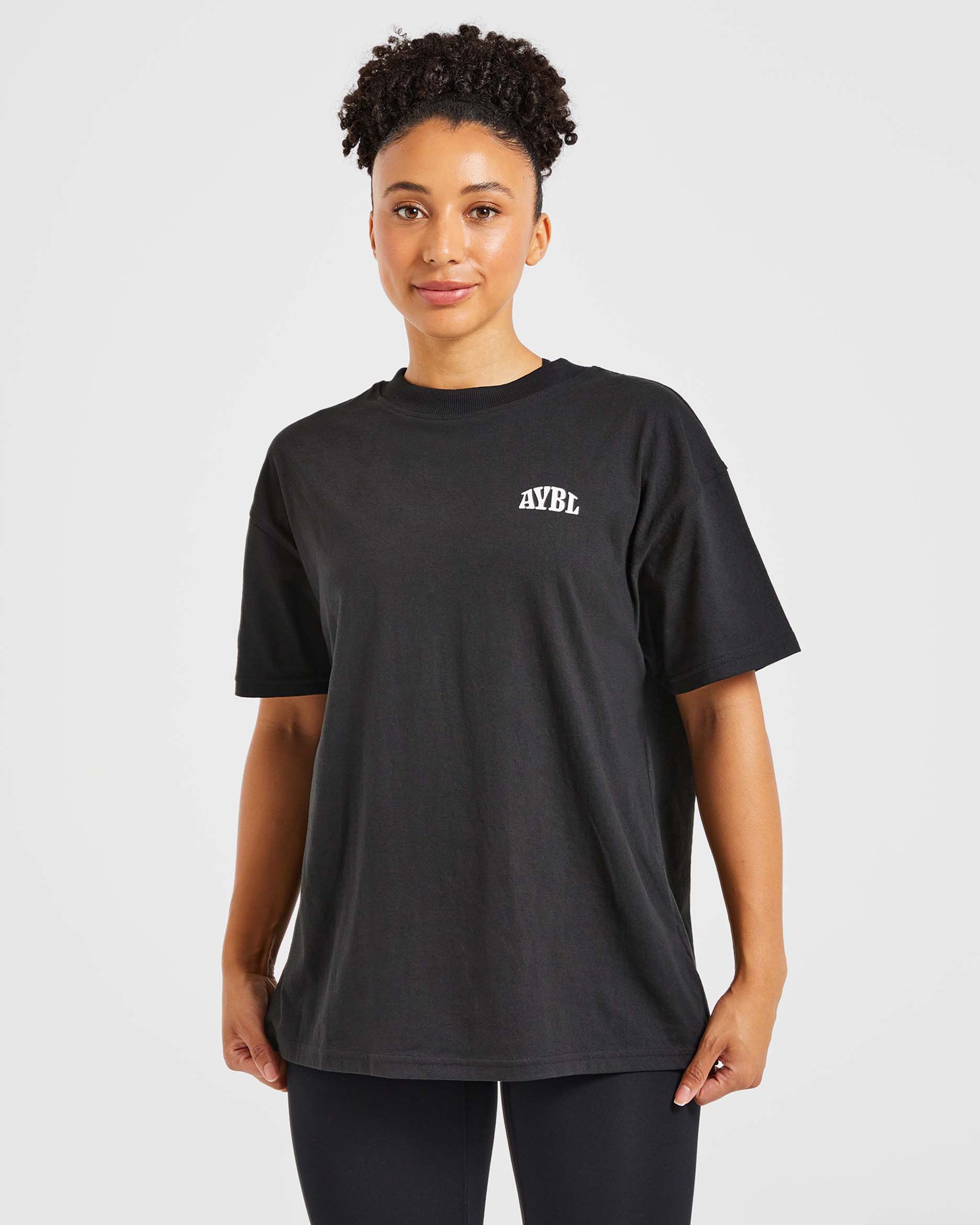 T shirt surdimensionné Believe Achieve - Noir