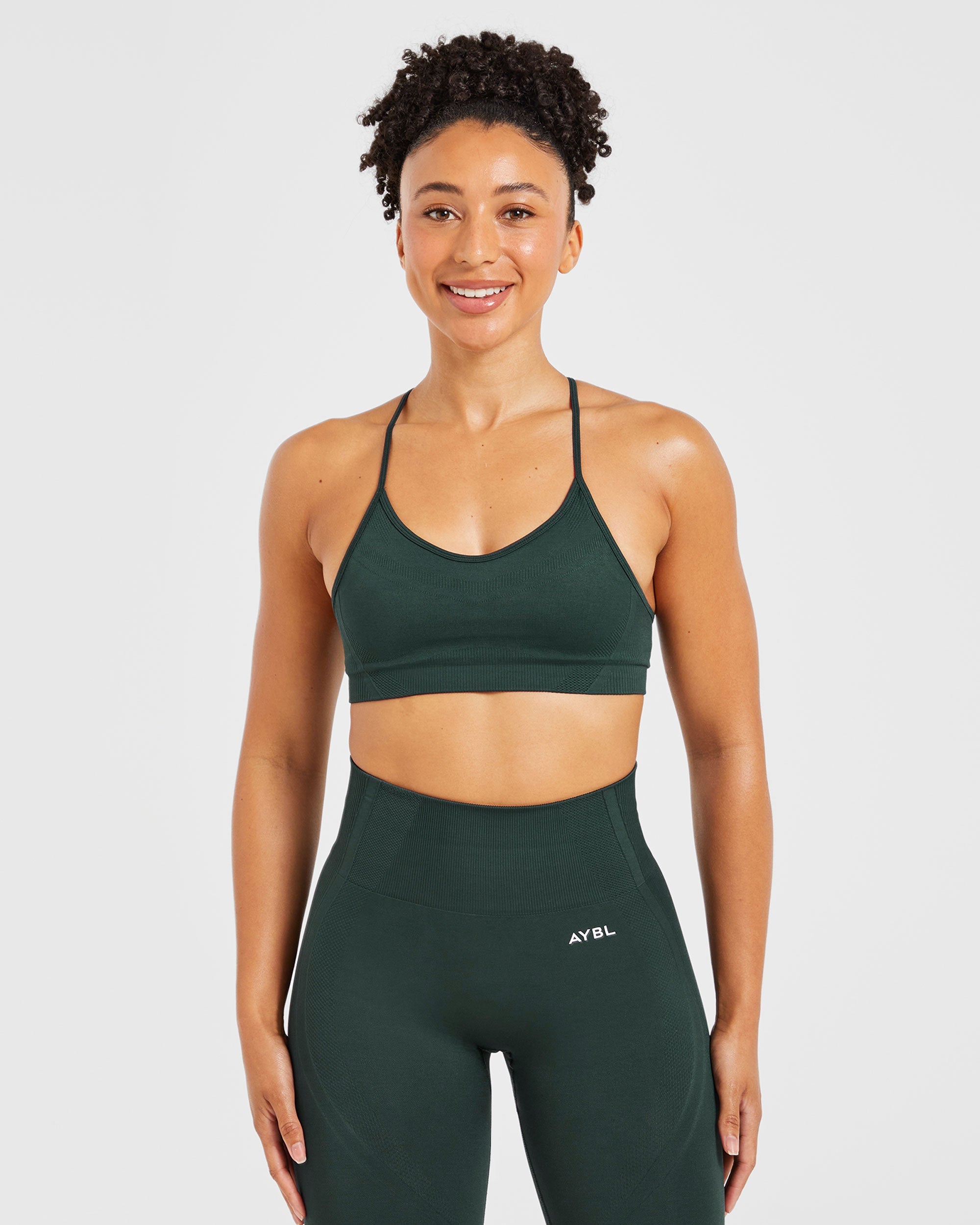 Balance V3 Seamless Strappy Sports Bra - Dark Green