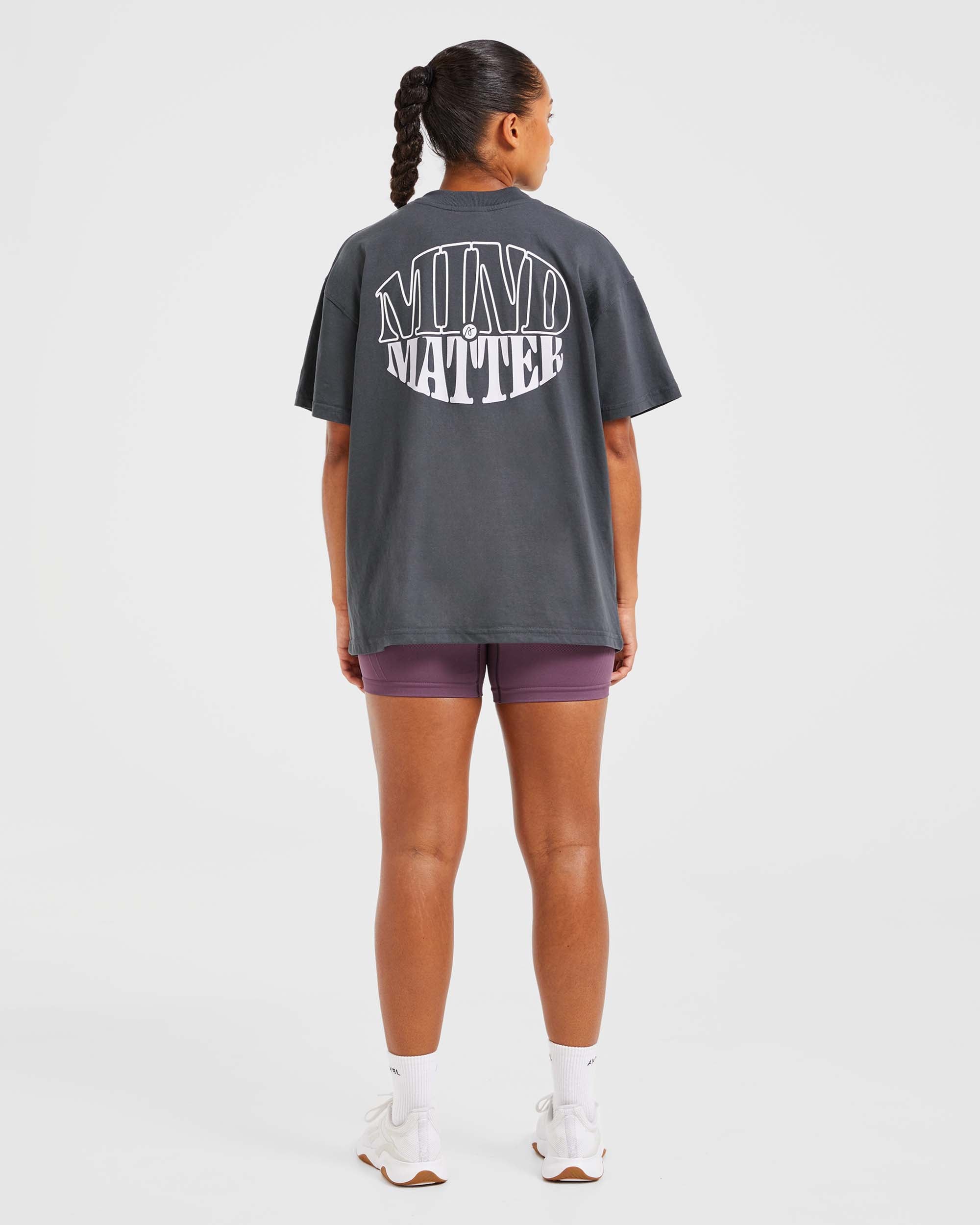 T shirt surdimensionné Mind Over Matter - Charbon/Lilas