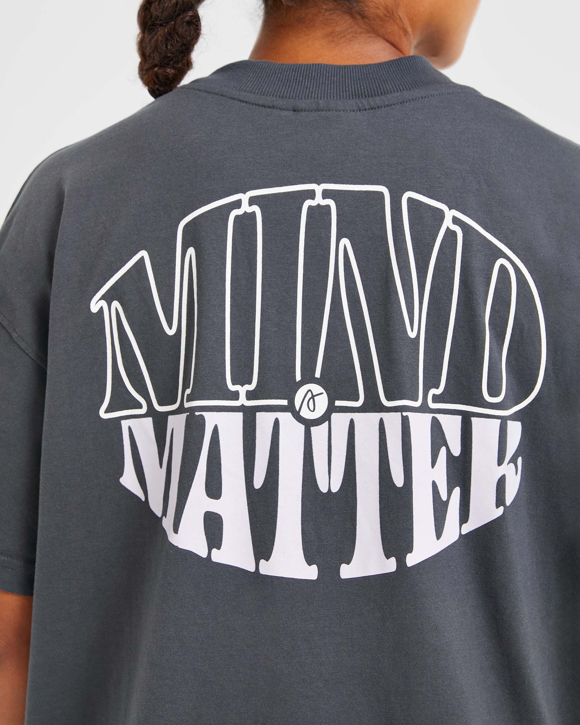 Mind Over Matter Übergroßes T-Shirt – Anthrazit/Flieder