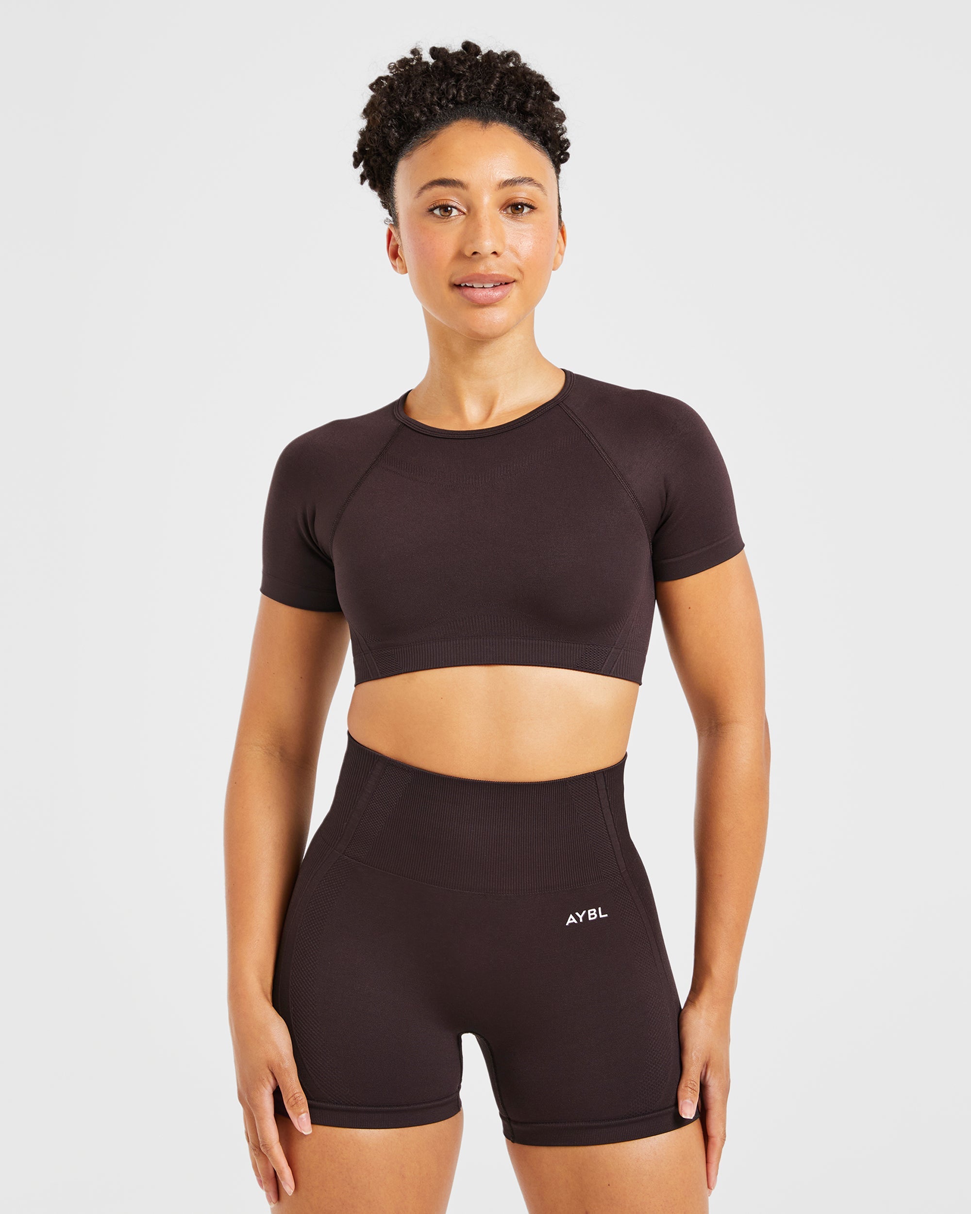 Balance V3 Seamless Crop Top - Dark Brown