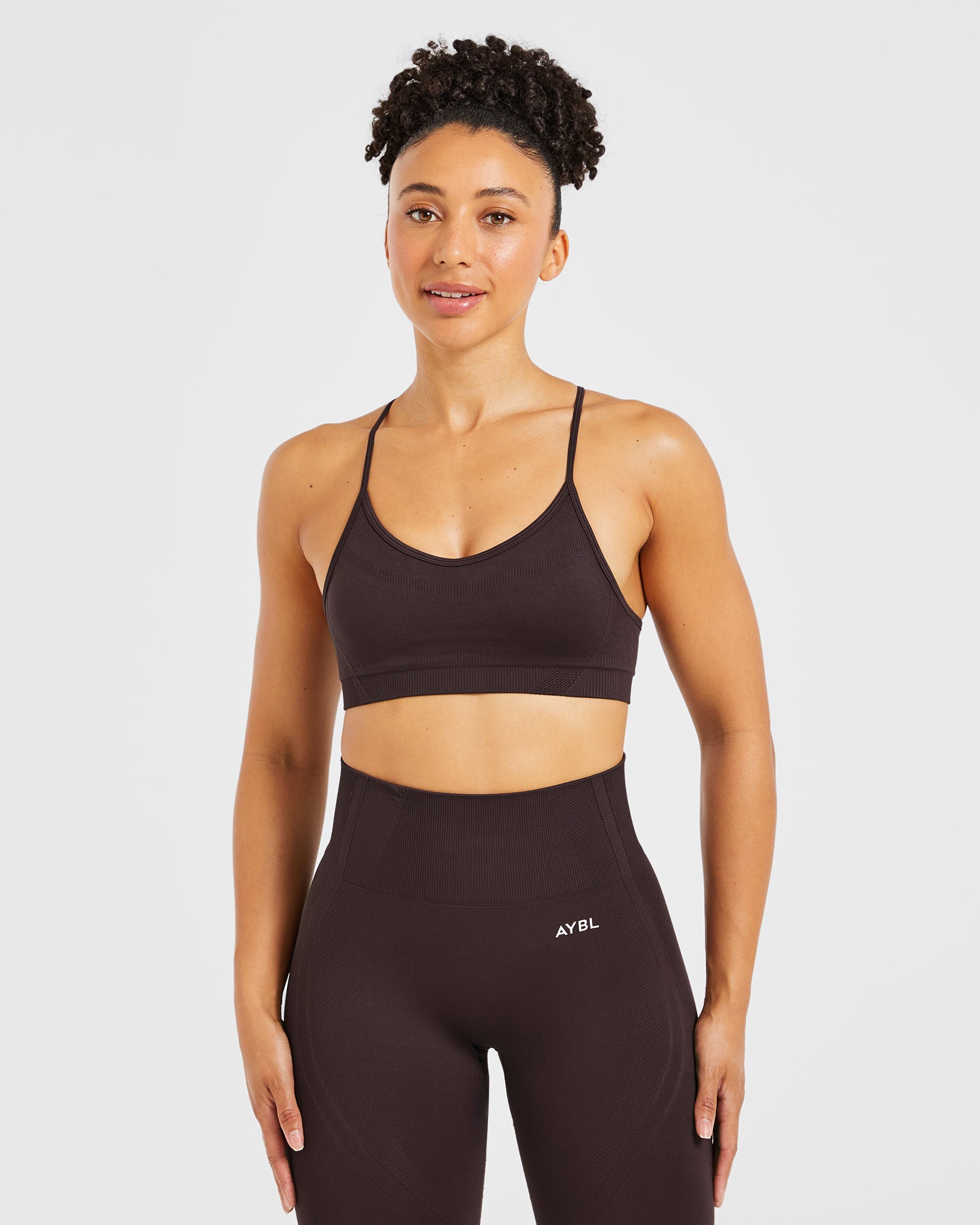 Balance V3 Seamless Strappy Sports Bra - Dark Brown