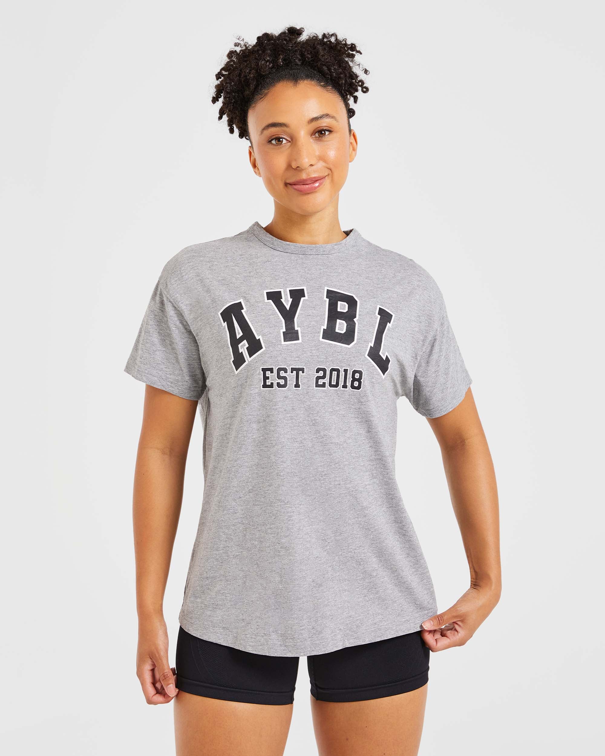 Varsity Oversized T Shirt - Heather Grey