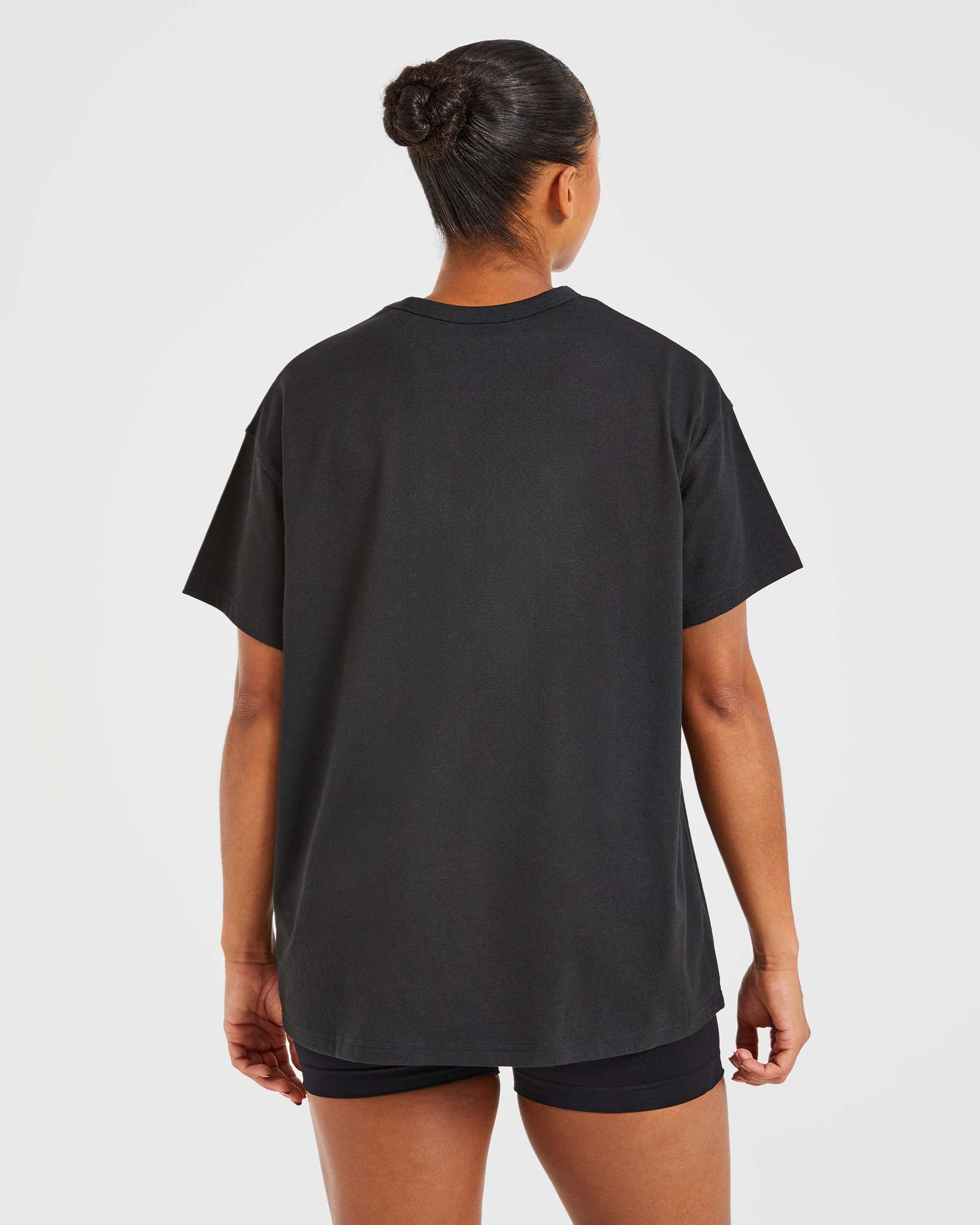 Varsity Oversized T Shirt - Black