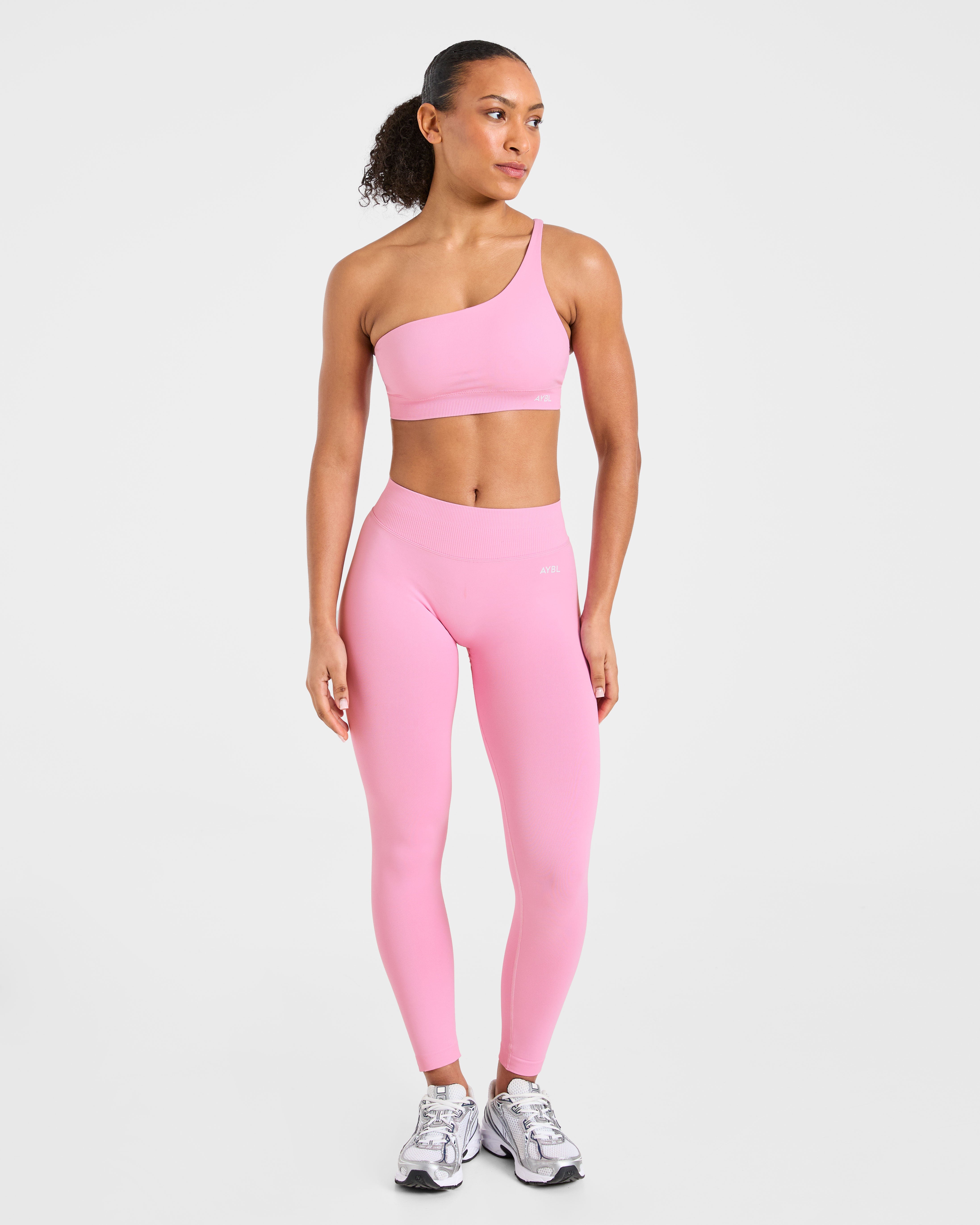 Enhance Seamless One Shoulder Sports Bra - Sugar Pink