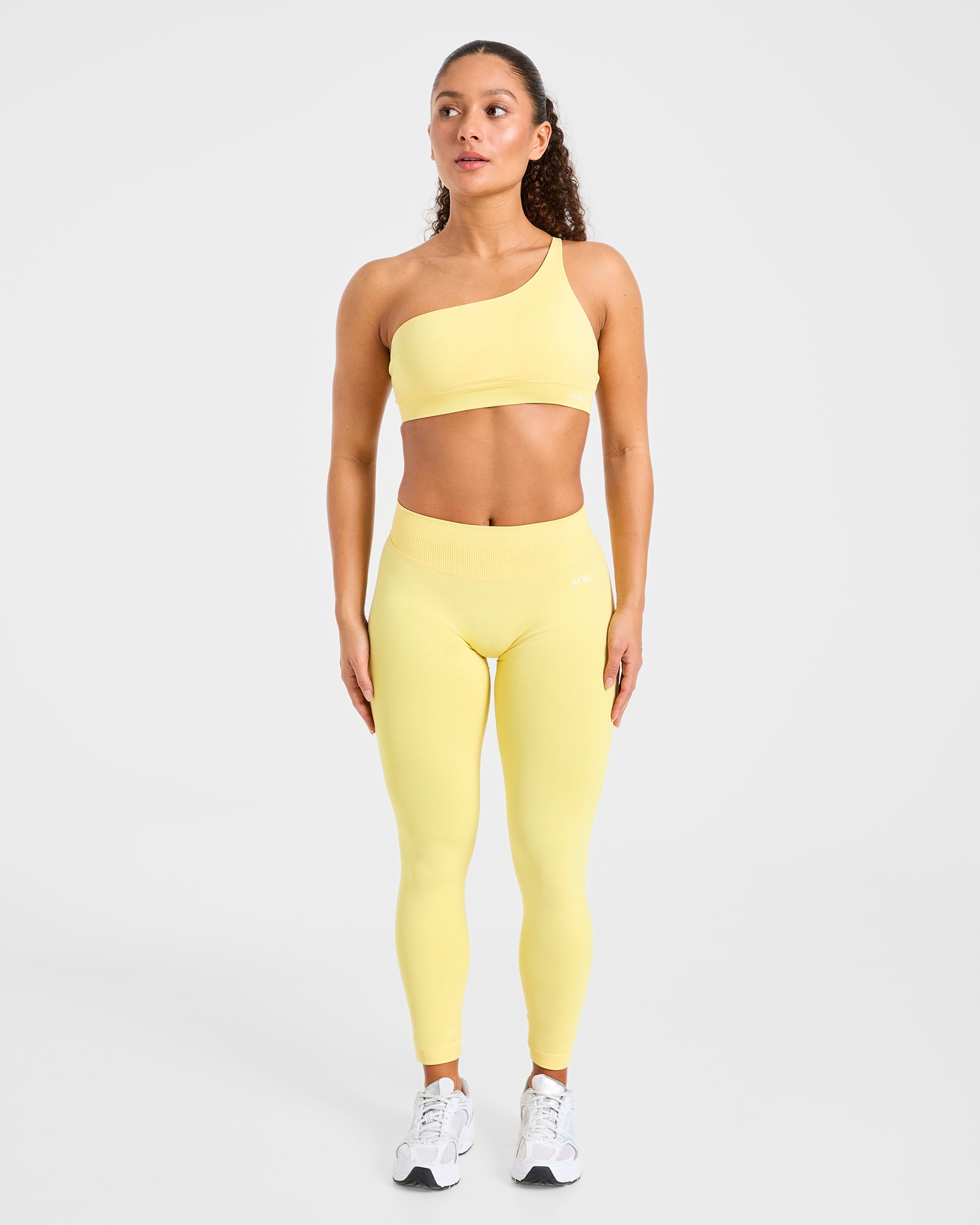 Enhance Seamless One Shoulder Sports Bra - Bright Yellow