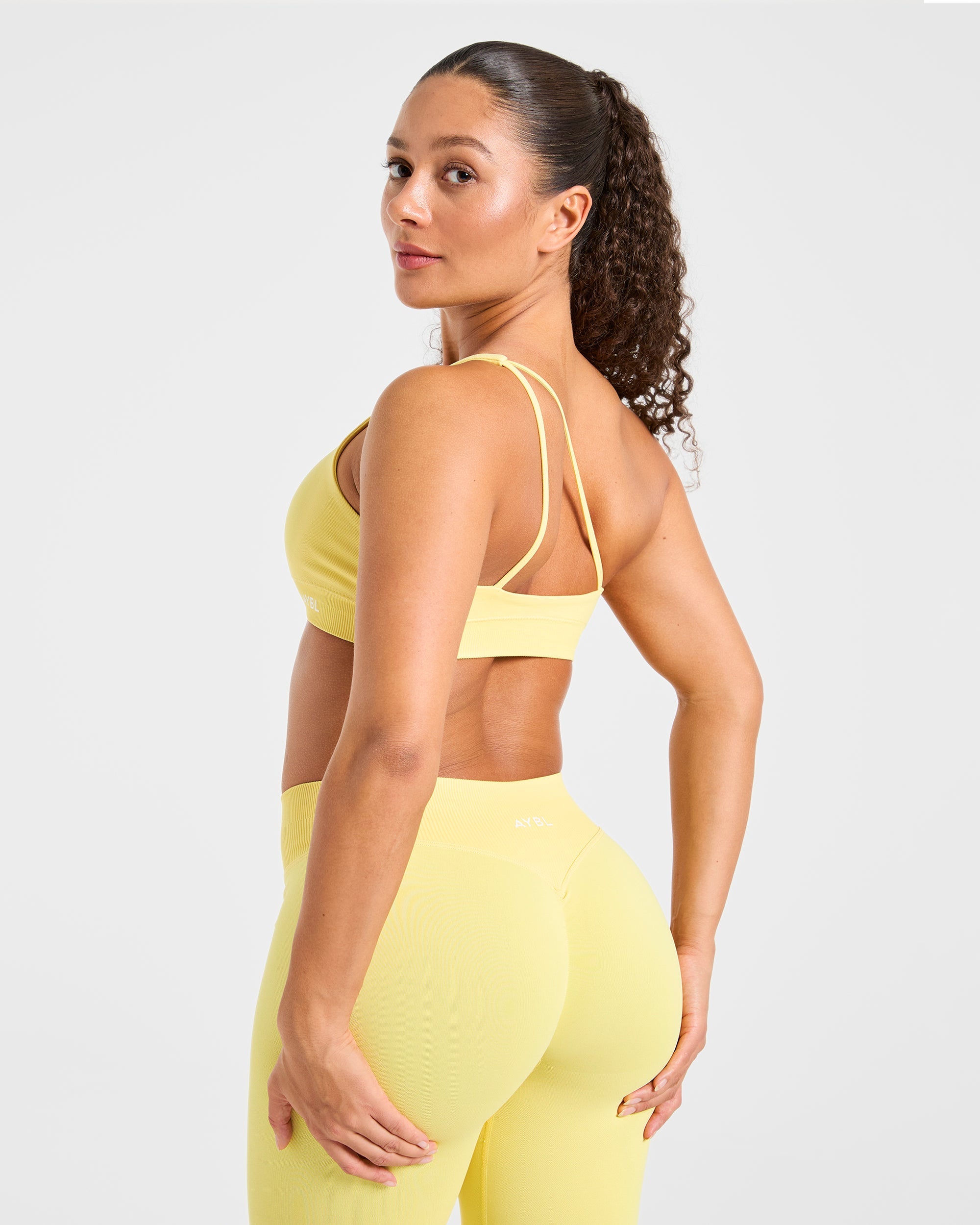 Enhance Seamless One Shoulder Sports Bra - Bright Yellow