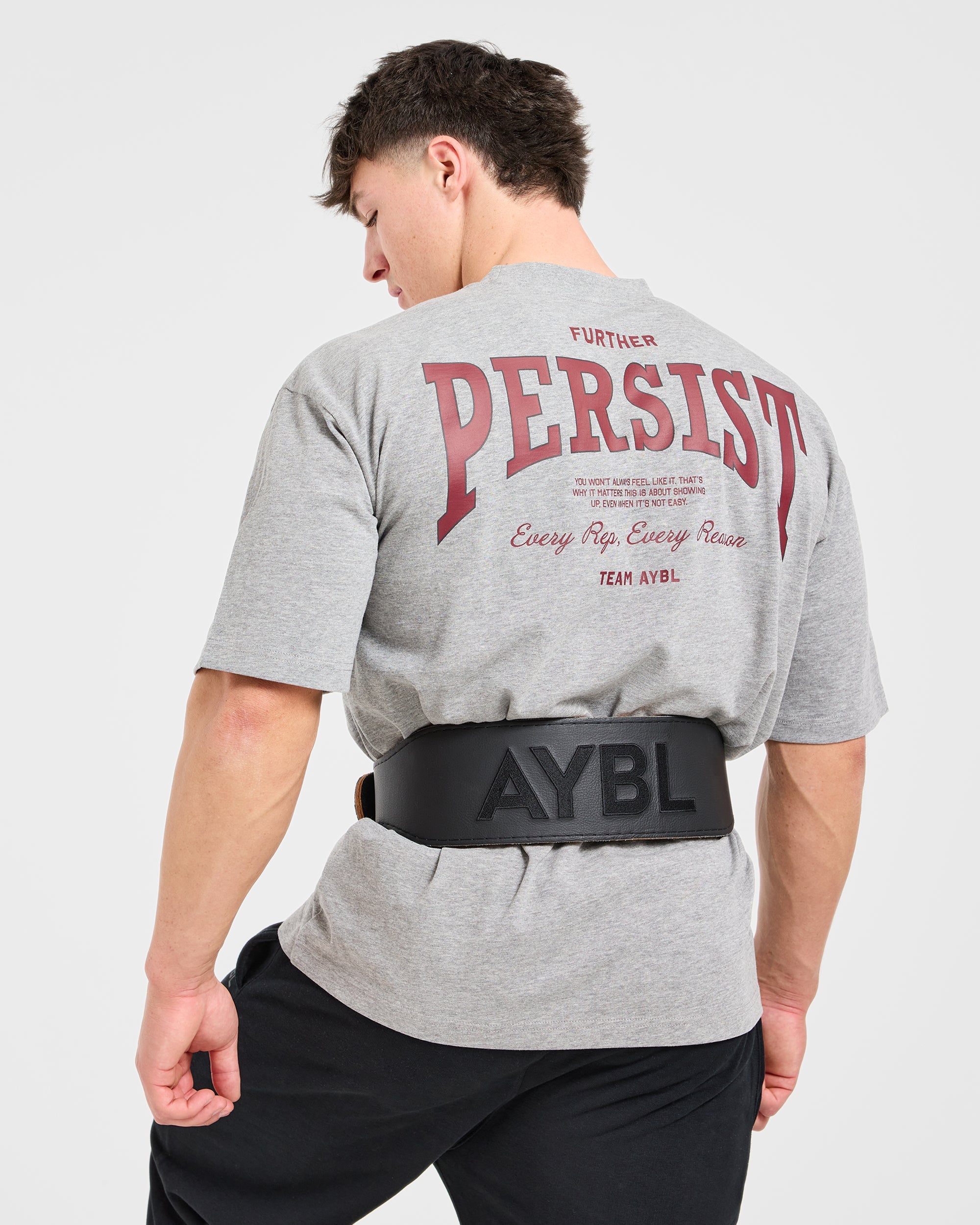 Cam Kissel x Persist Oversized T Shirt - Mid Grey Marl