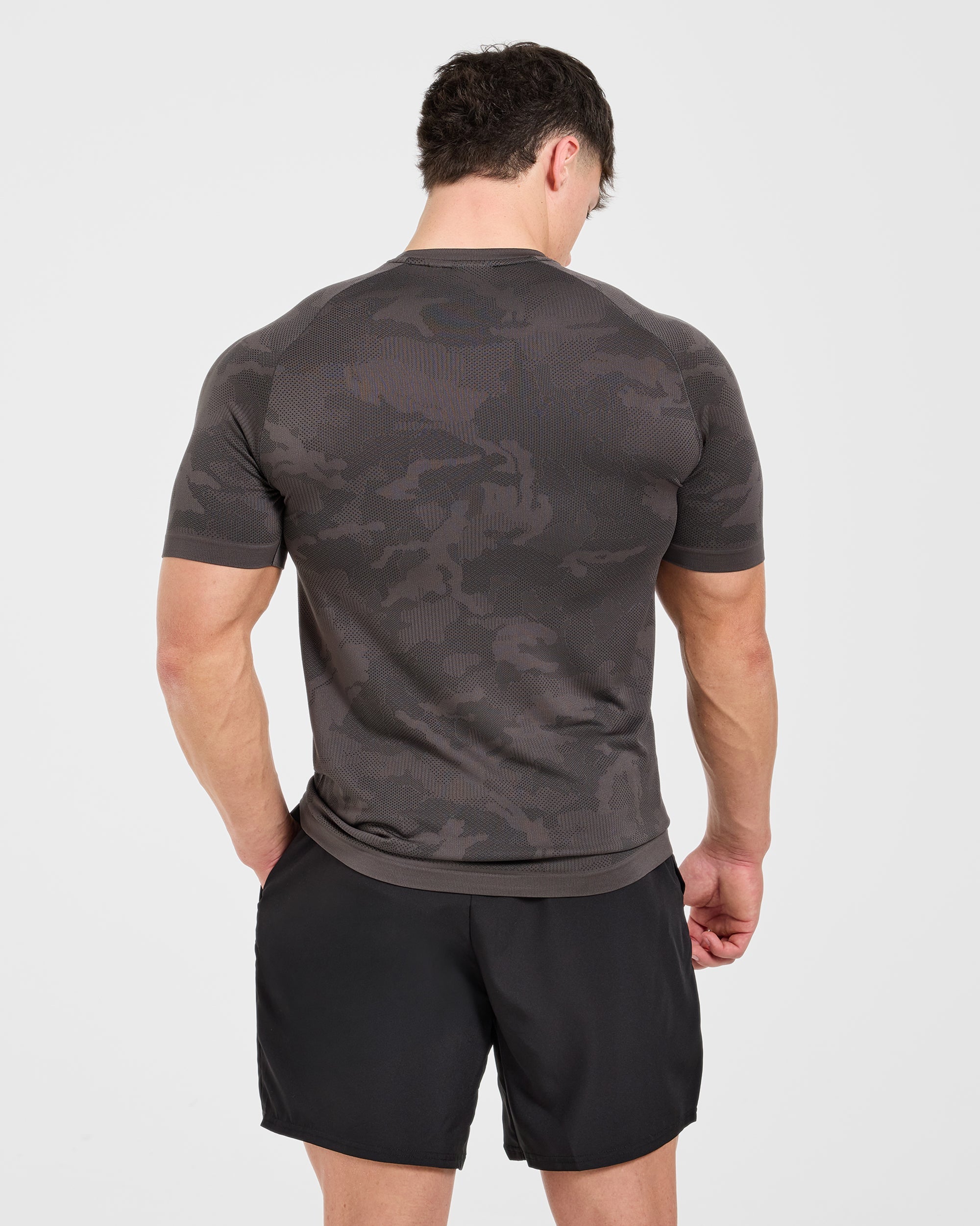 Camo Seamless T Shirt - Charcoal