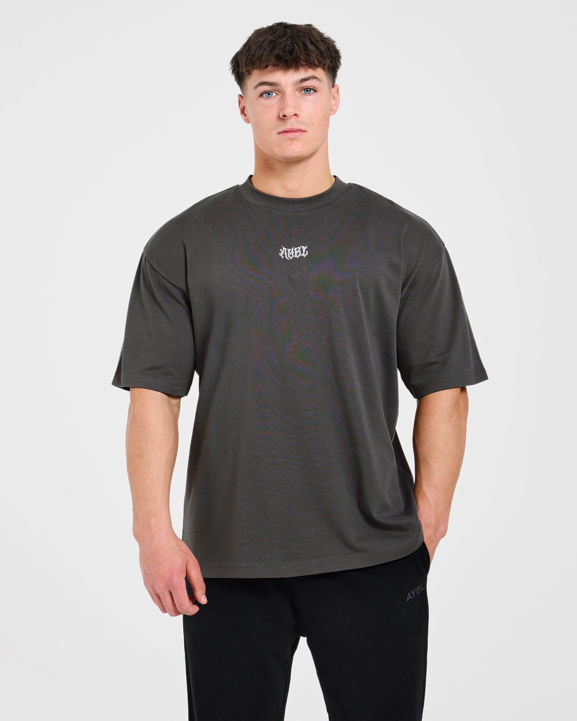 Lift Forge Oversized T Shirt - Charcoal/Red